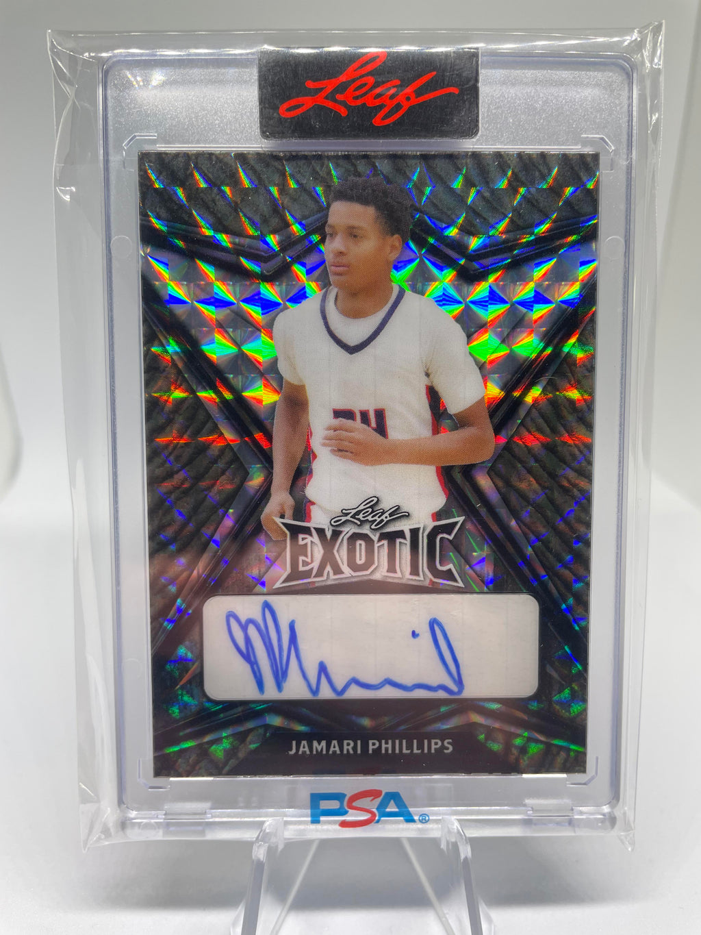 2022-23 Leaf Exotic Jamari Phillips Elephant Mosaic Rookie Auto /5
