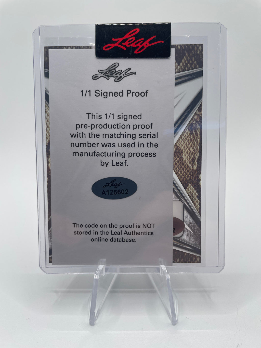 2022-23 Leaf Exotic Kel'El Ware Snakeskin Pre-Production Proof Rookie Auto 1/1