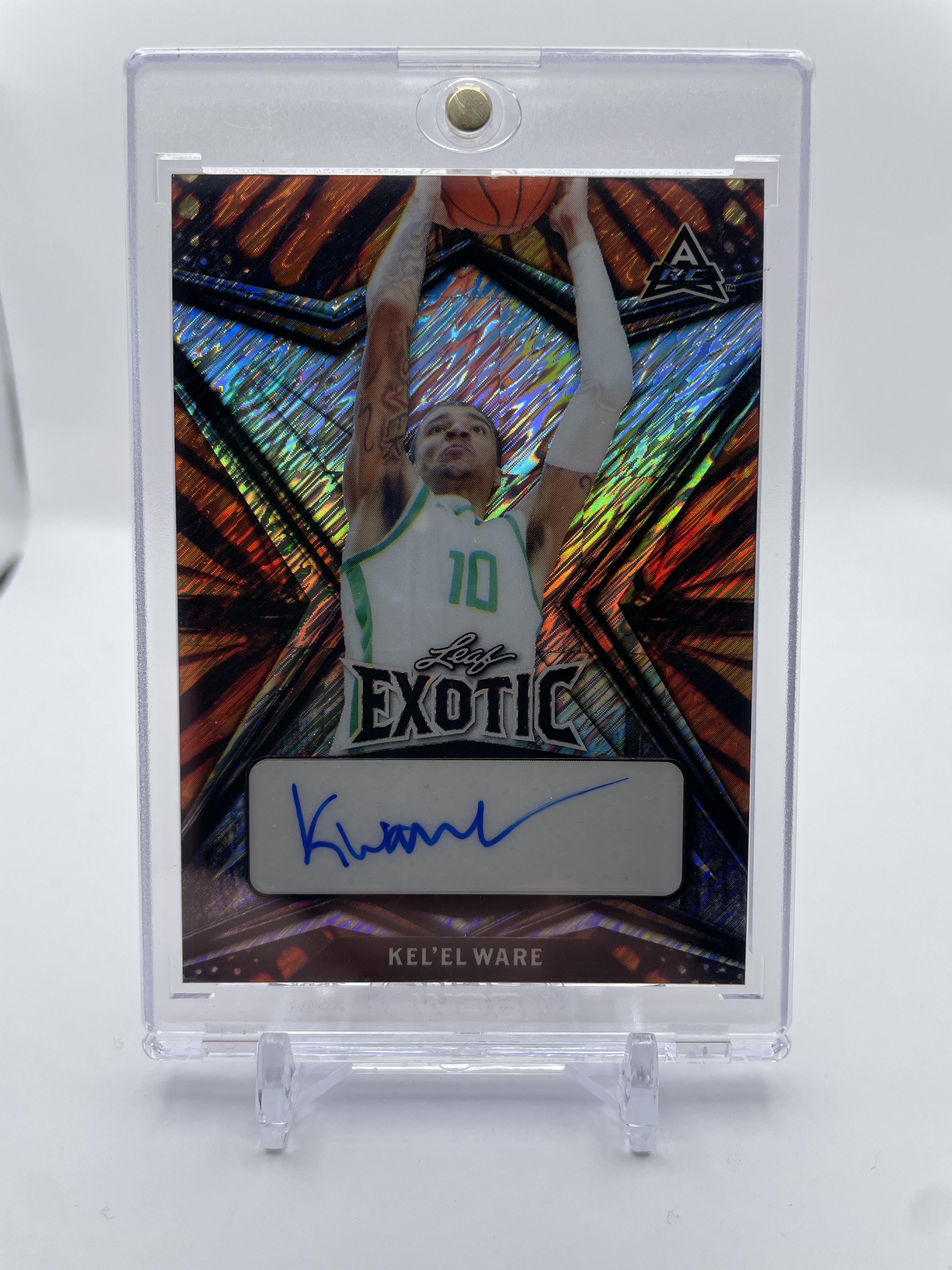 2022-23 Leaf Exotic Kel'El Ware Tiger Prizm Pre-Production Proof Rookie Auto 1/1