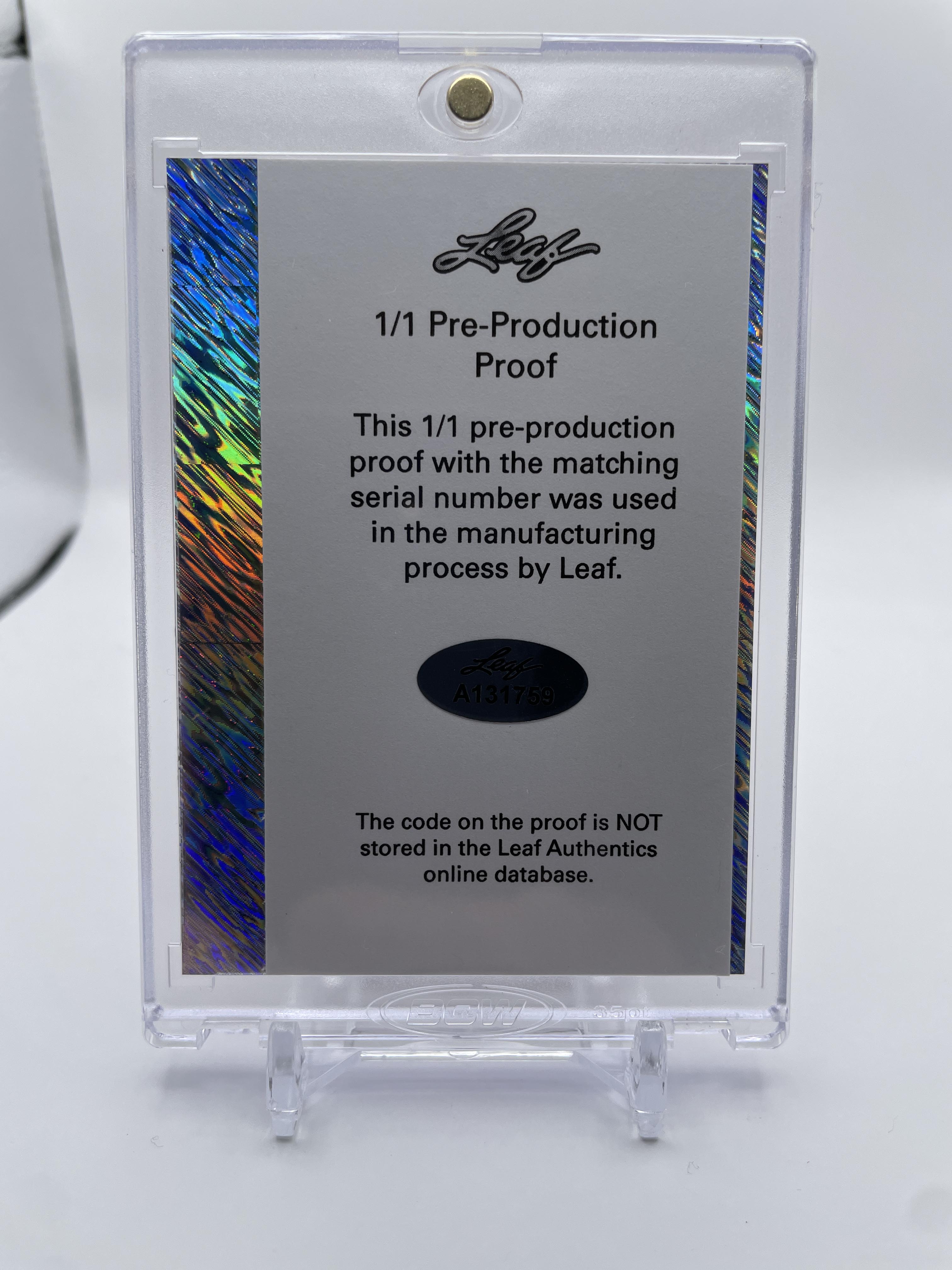 2022-23 Leaf Exotic Kel'El Ware Tiger Prizm Pre-Production Proof Rookie Auto 1/1