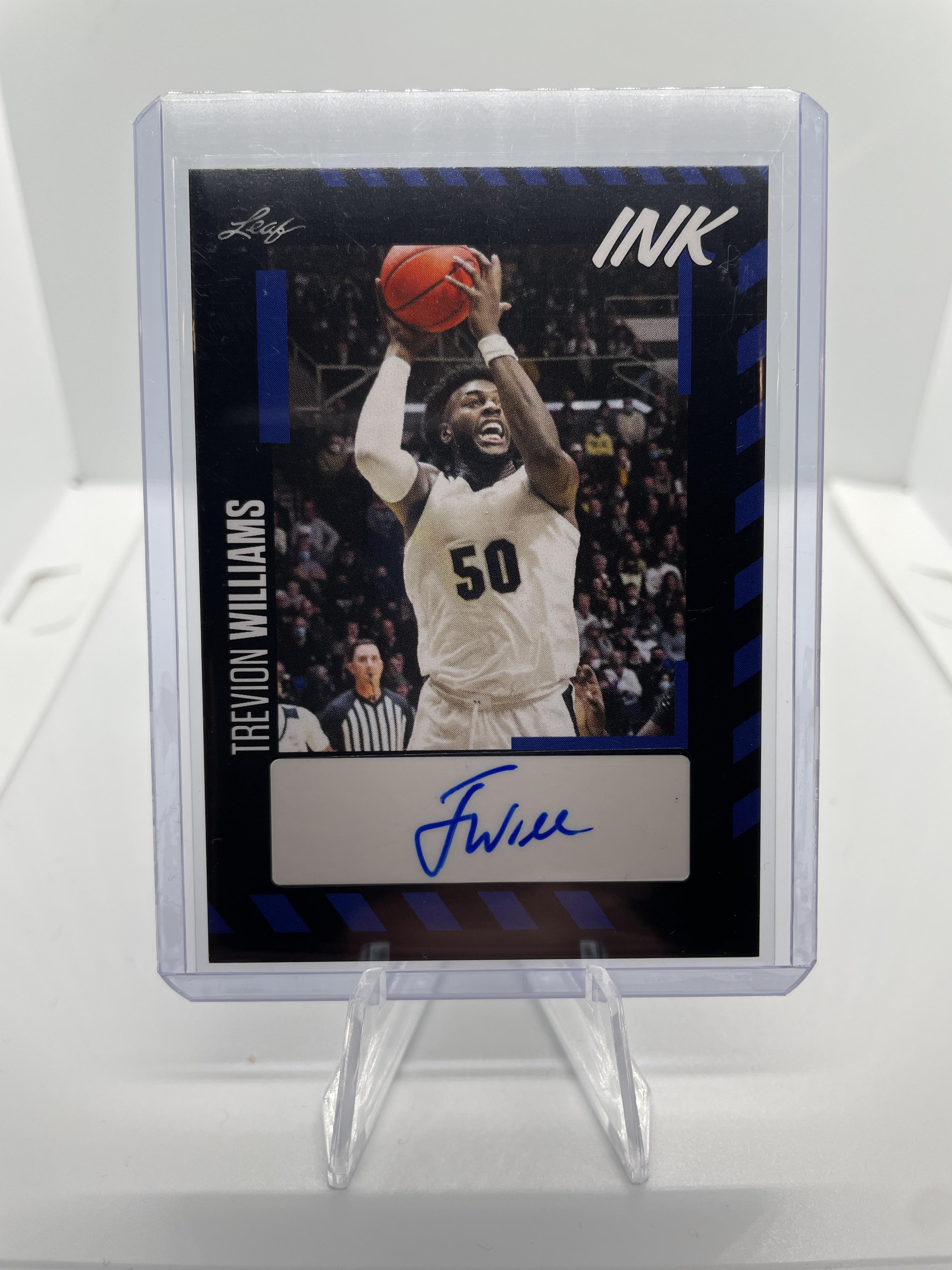 2022-23 Leaf Ink Trevion Williams Blue Border Rookie Auto