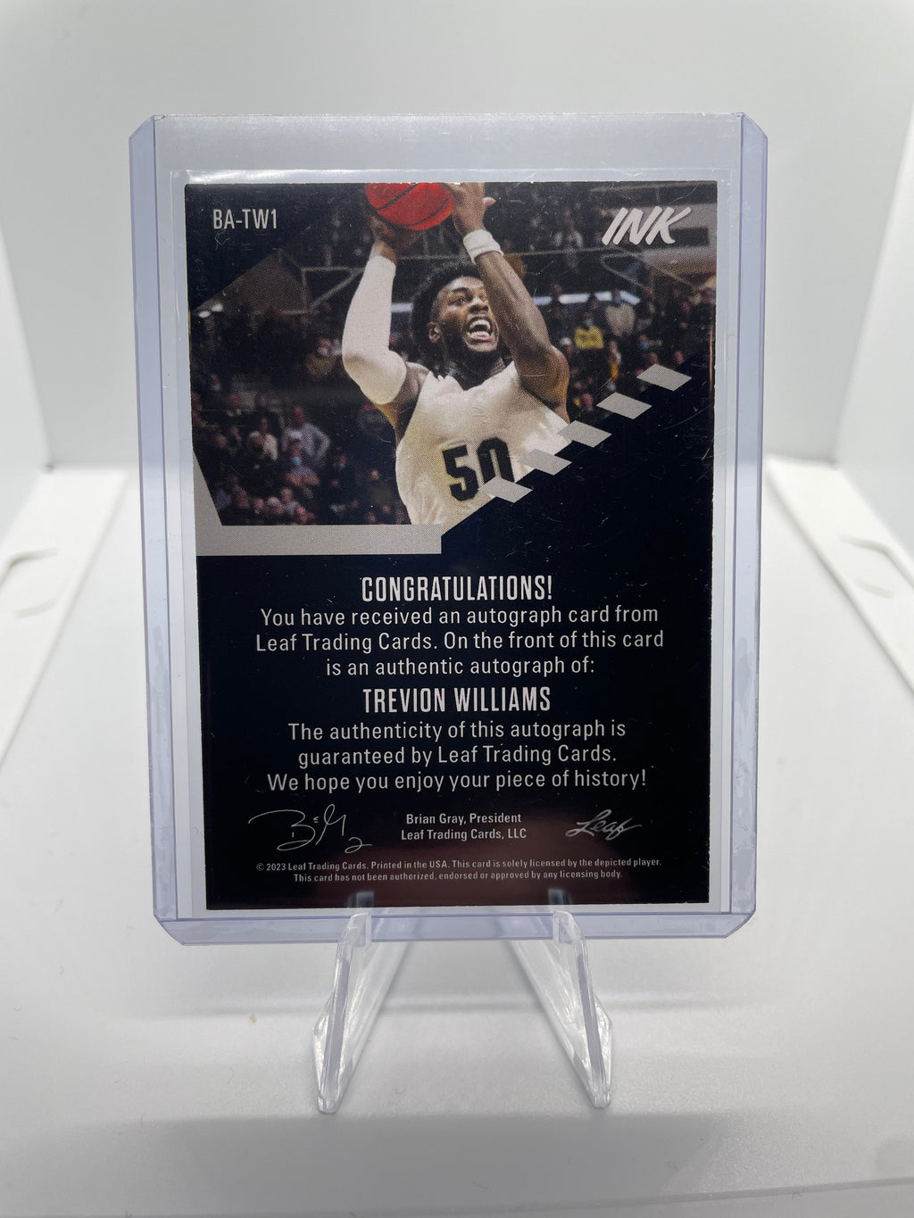 2022-23 Leaf Ink Trevion Williams Blue Border Rookie Auto