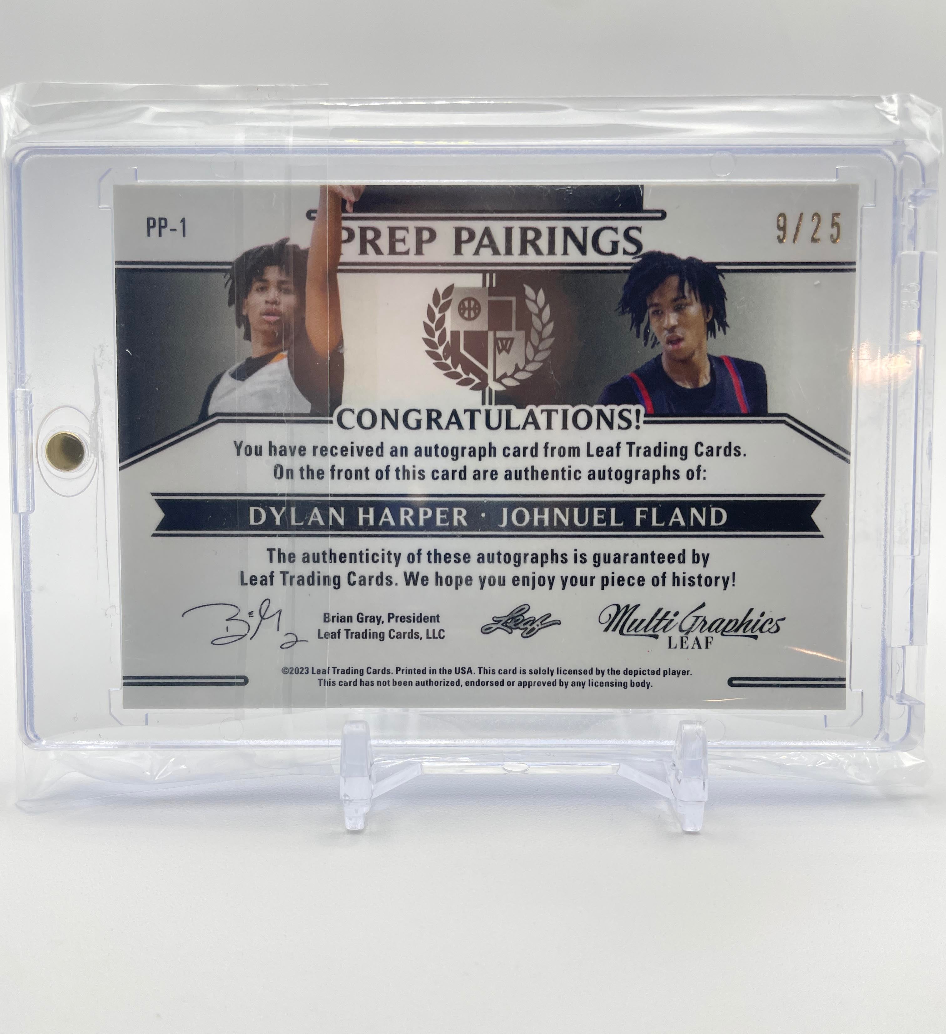 2022-23 Leaf Multigraphics Dylan Harper Johnuel Fland Purple Dual Auto /25