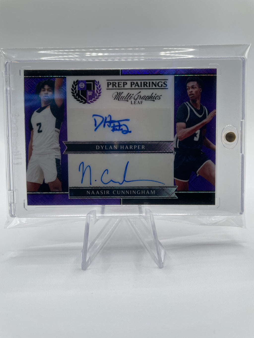 2022-23 Leaf Multigraphics Dylan Harper Naasir Cunningham Purple Dual Auto /25