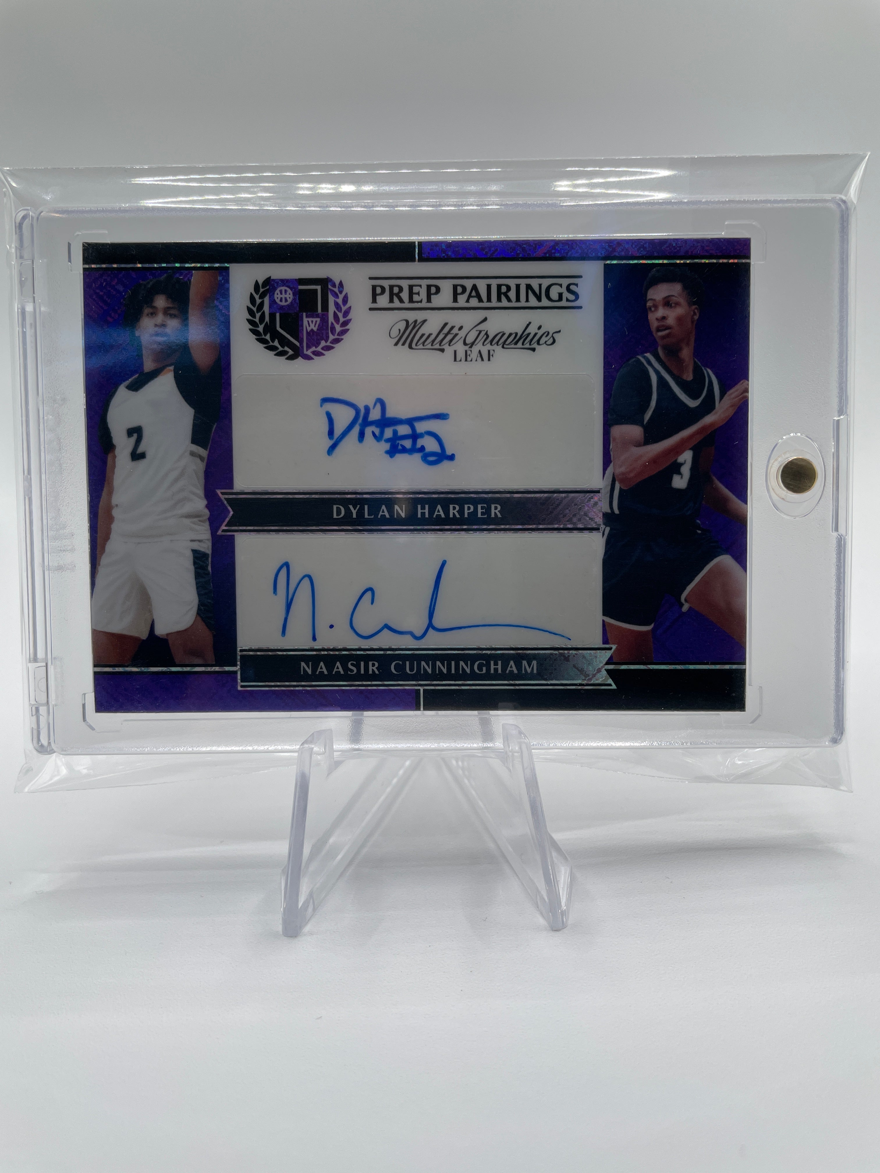 2022-23 Leaf Multigraphics Dylan Harper Naasir Cunningham Purple Dual Auto /25