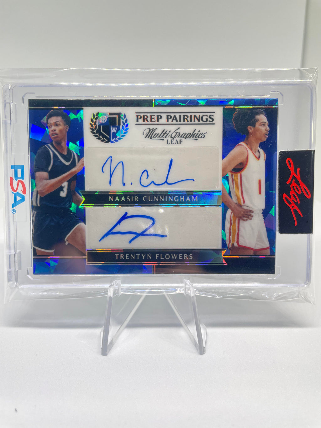 2022-23 Leaf Multigraphics Naasir Cunningham Trentyn Flowers Dual Blue Auto /35