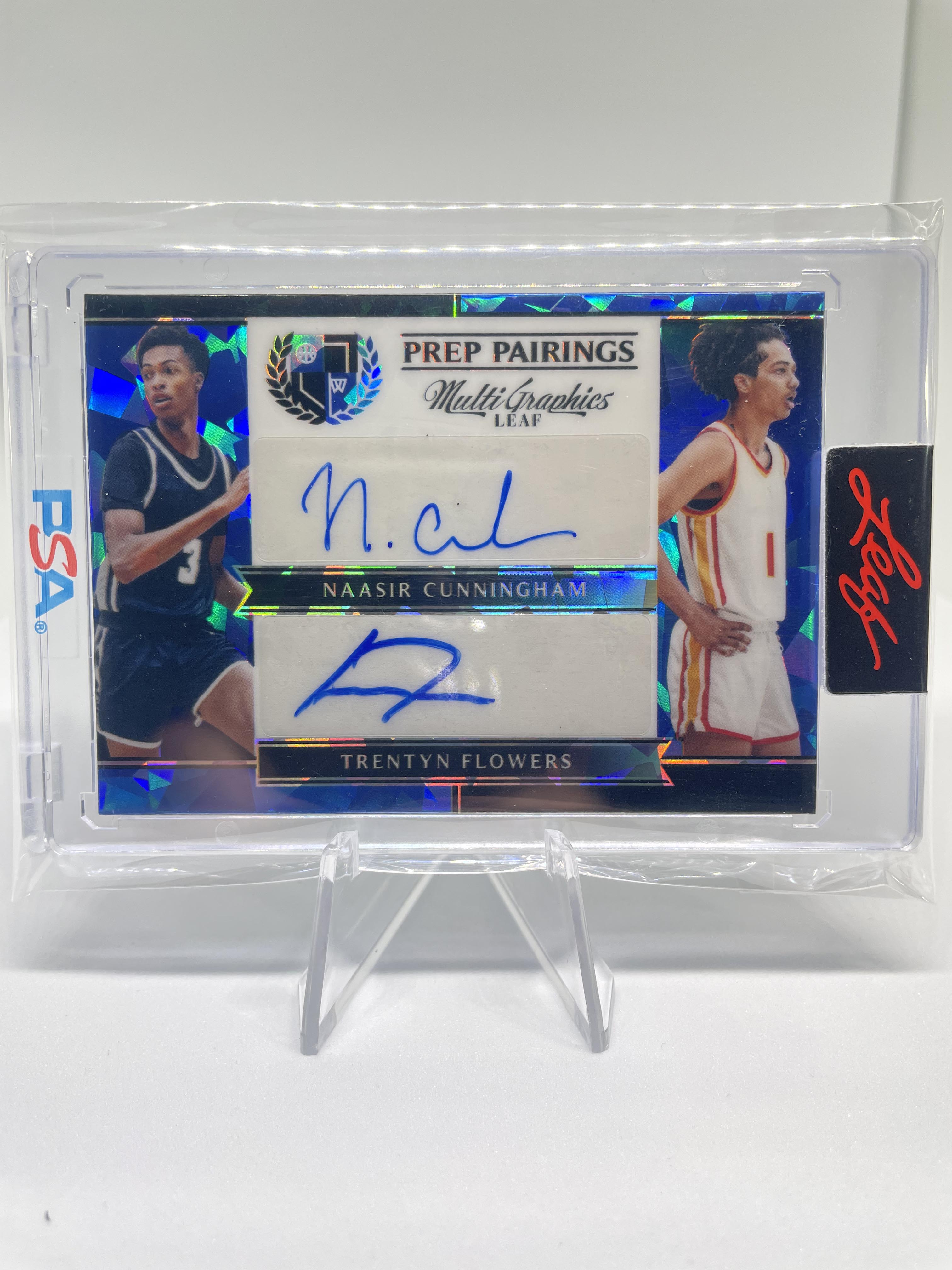 2022-23 Leaf Multigraphics Naasir Cunningham Trentyn Flowers Dual Blue Auto /35