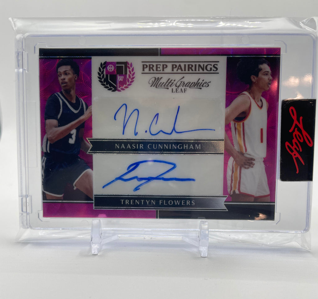 2022-23 Leaf Multigraphics Naasir Cunningham Trentyn Flowers Pink Dual Auto /15