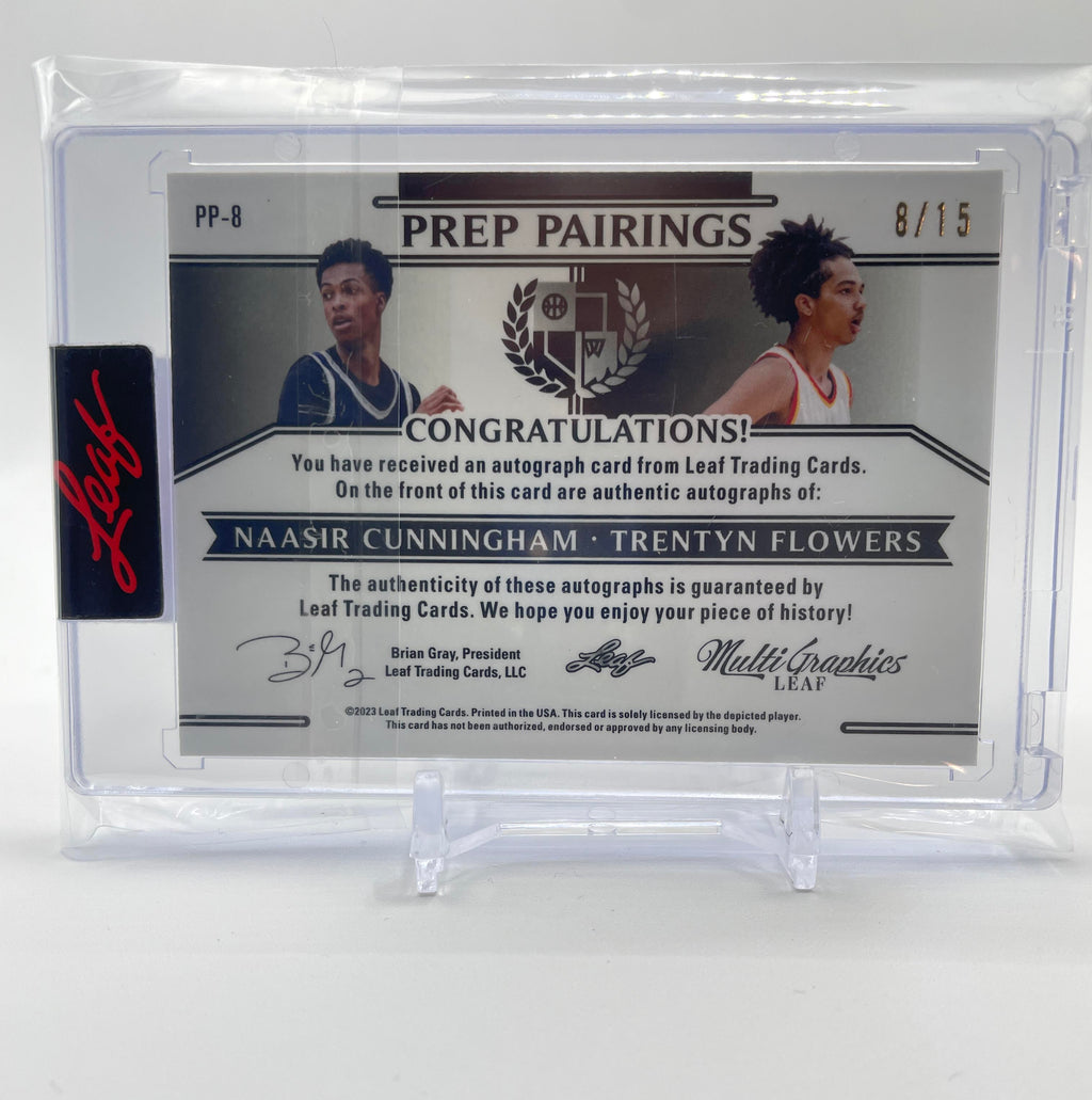 2022-23 Leaf Multigraphics Naasir Cunningham Trentyn Flowers Pink Dual Auto /15