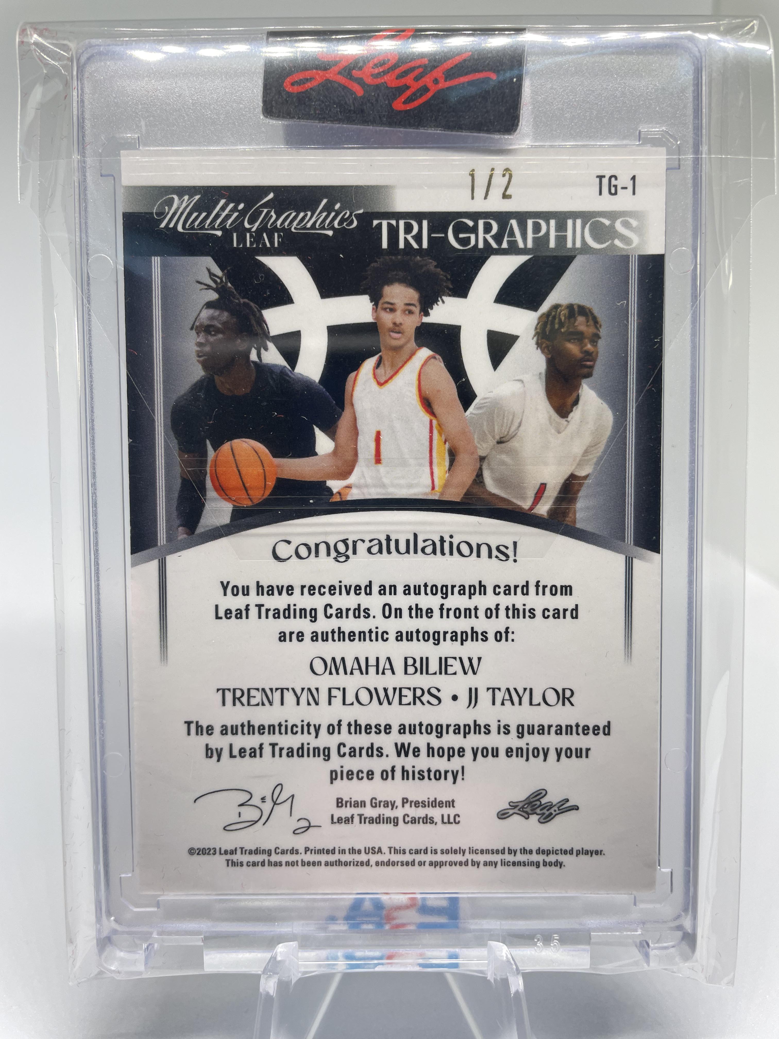 2022-23 Leaf Multigraphics Omaha Biliew JJ Taylor Flowers Spectrum RC Auto /2