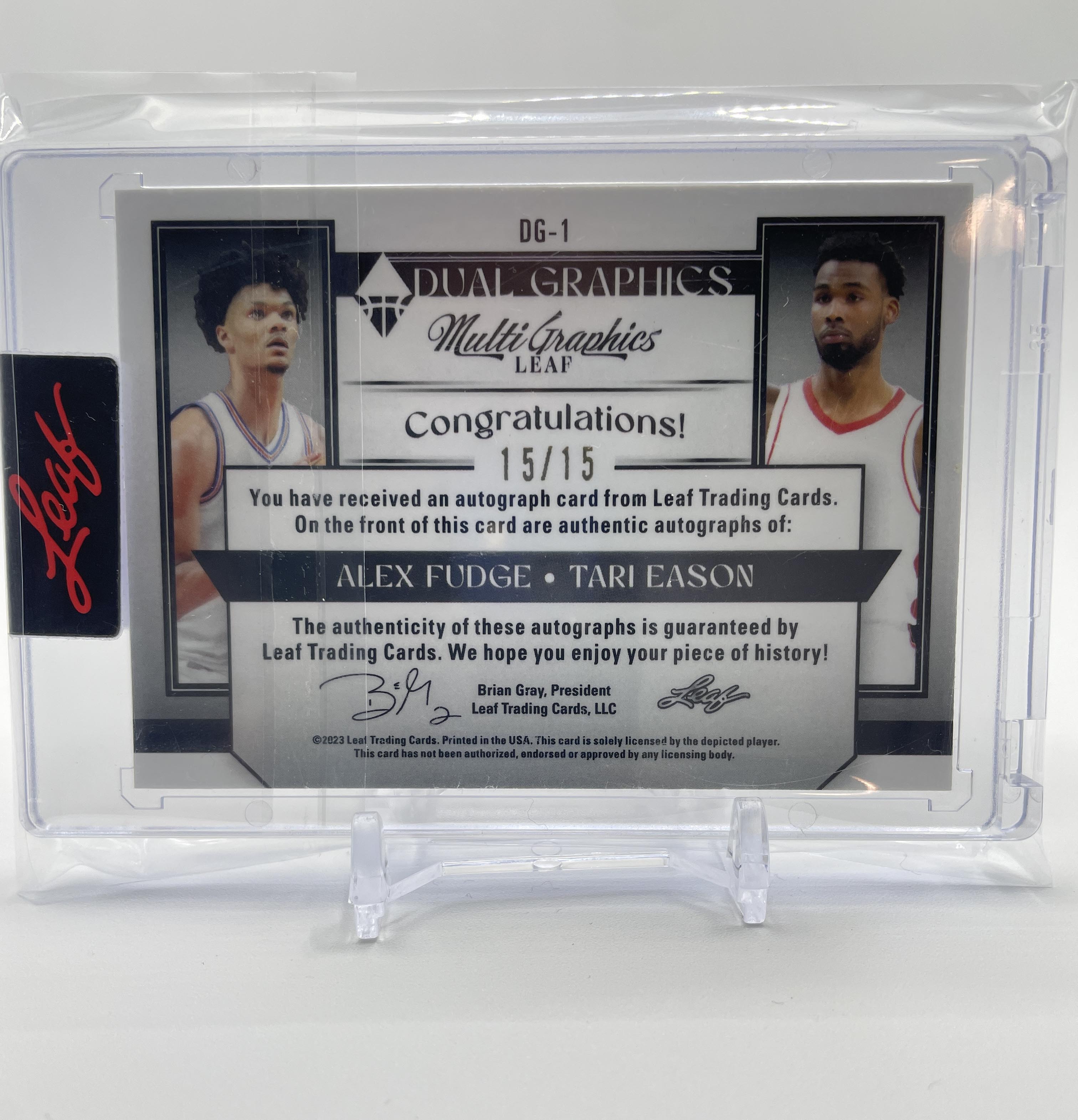 2022-23 Leaf Multigraphics Tari Eason + Alex Fudge Pink Rookie Dual Auto /15
