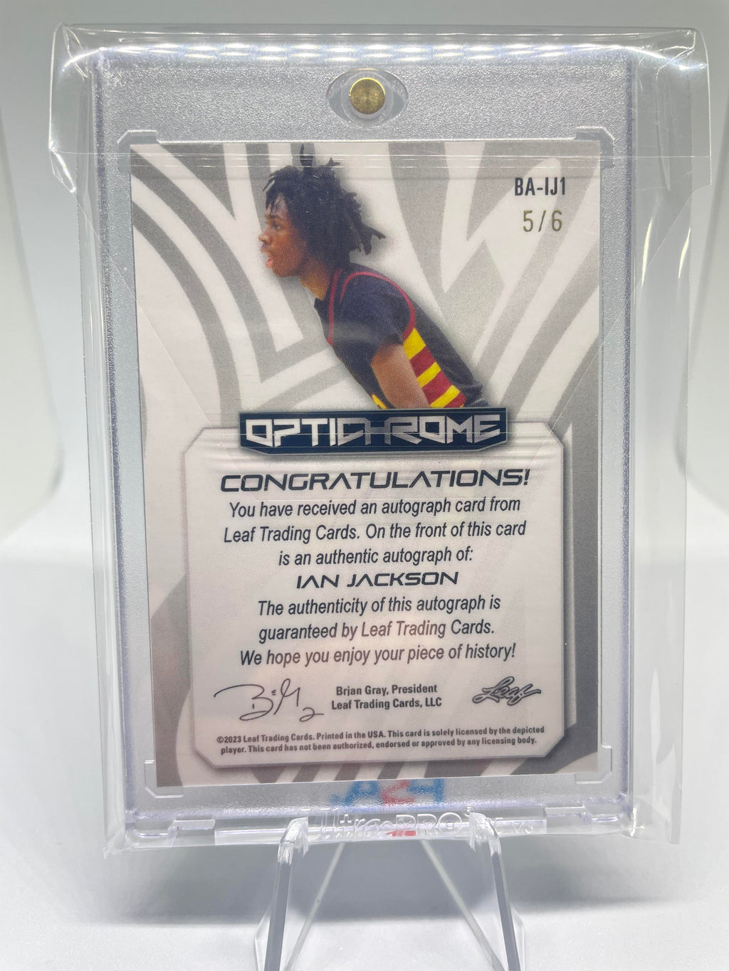 2022-23 Leaf Optichrome Ian Jackson Green Prismatic Rookie Auto /6