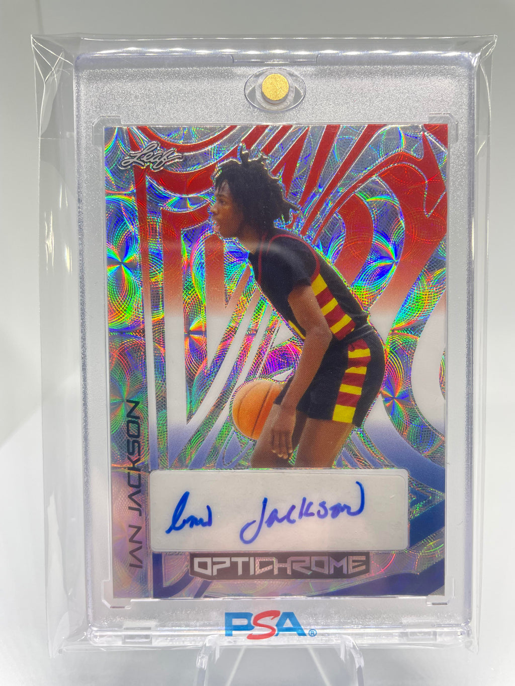 2022-23 Leaf Optichrome Ian Jackson Red White Blue Prizm Rookie Auto 2/2