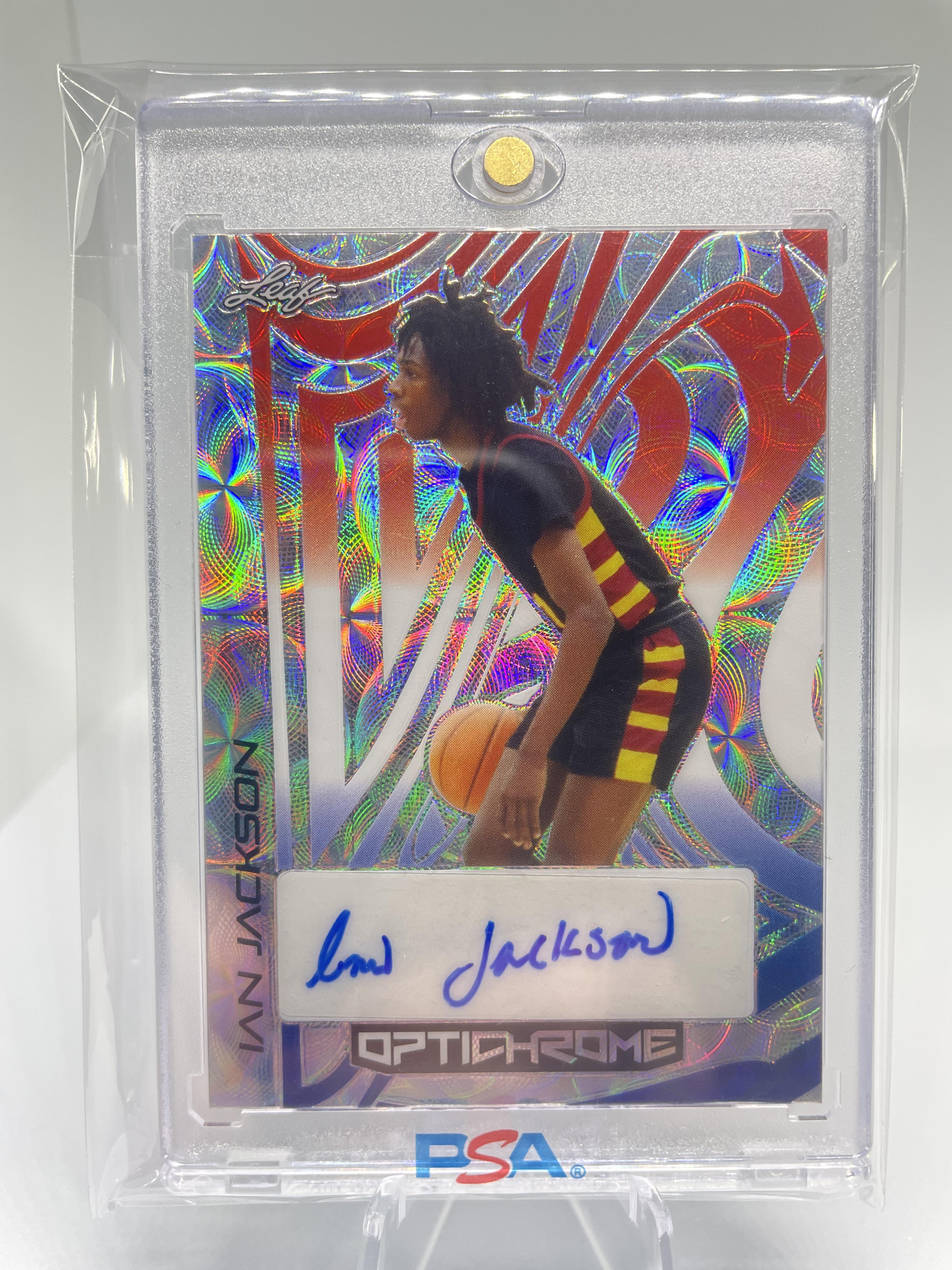 2022-23 Leaf Optichrome Ian Jackson Red White Blue Prizm Rookie Auto 2/2