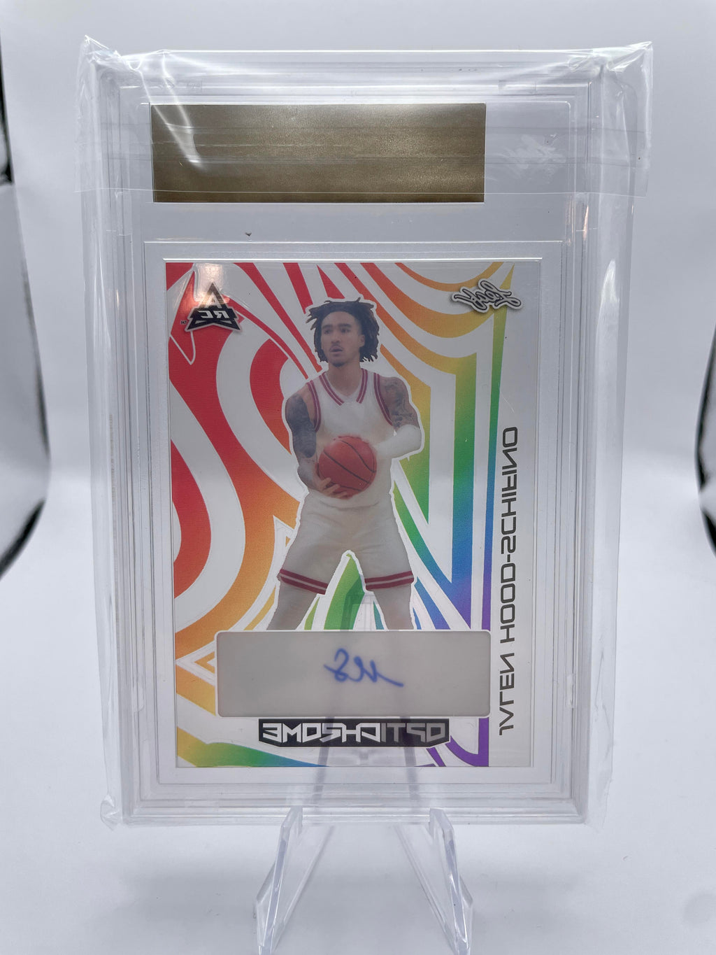 2022-23 Leaf Optichrome Jalen Hood-Schifino Clear Rainbow Proof Rookie Auto 1/1