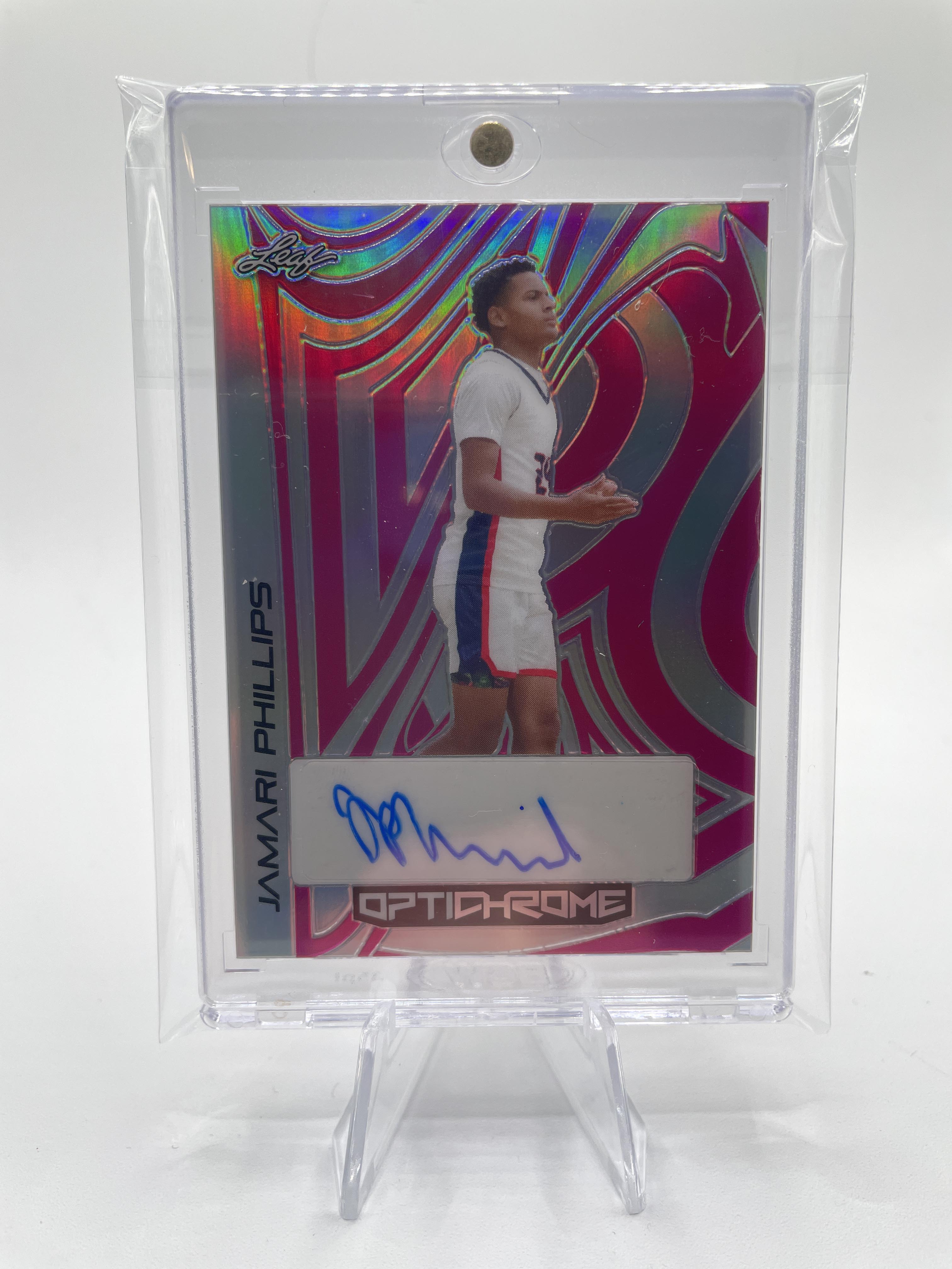 2022-23 Leaf Optichrome Jamari Phillips Pink Prismatic Rookie Auto /8