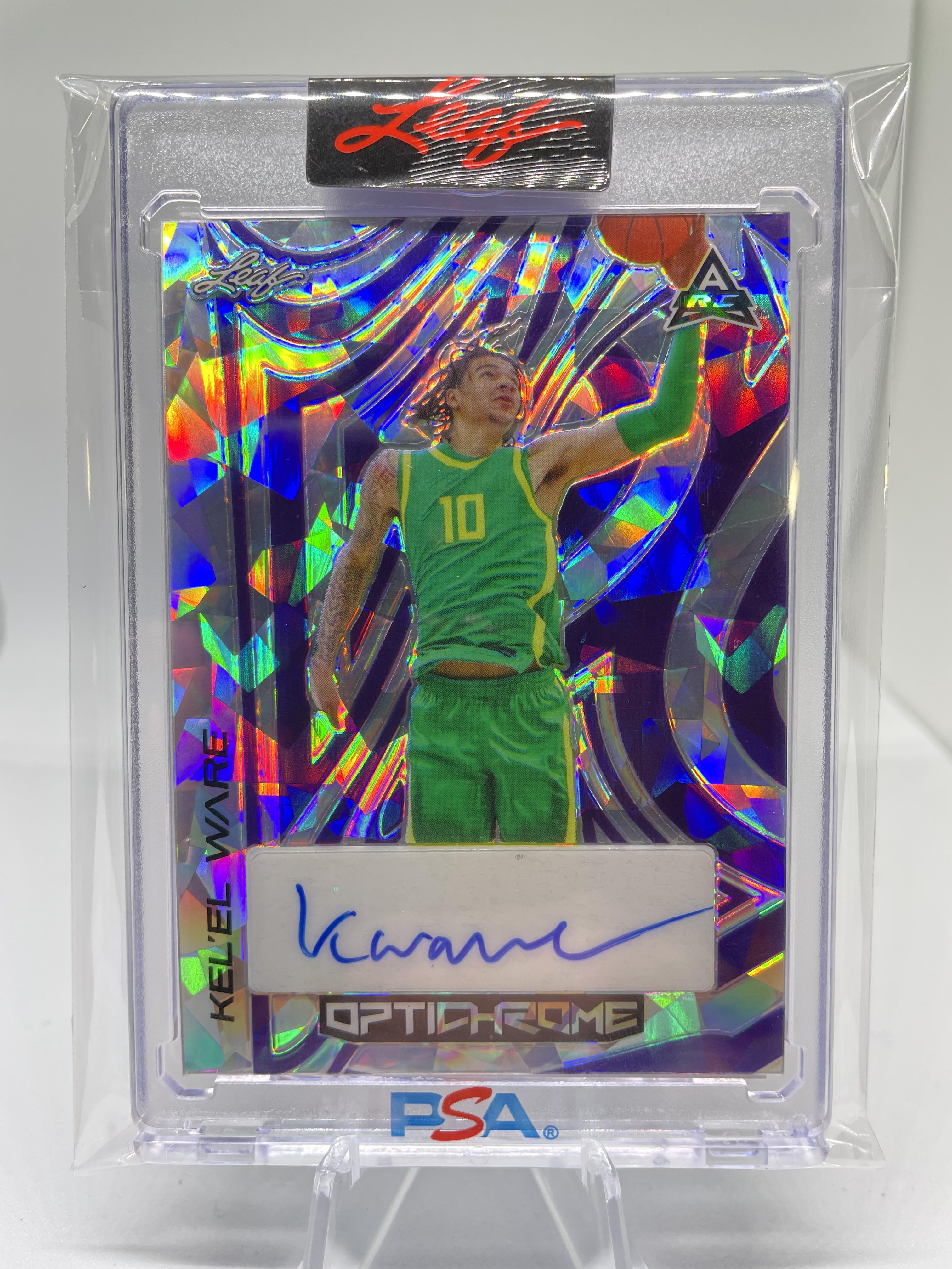 2022-23 Leaf Optichrome Kel'El Ware Purple Crystal Proof Rookie Auto 1/1