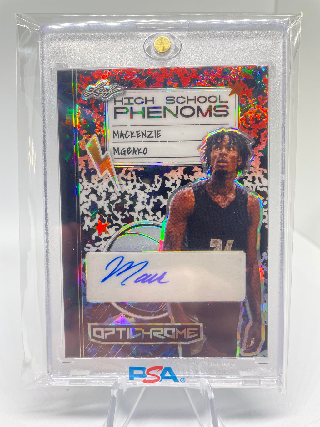 2022-23 Leaf Optichrome Mackenzie Mgbako School Phenoms RWB Rookie Auto 2/2