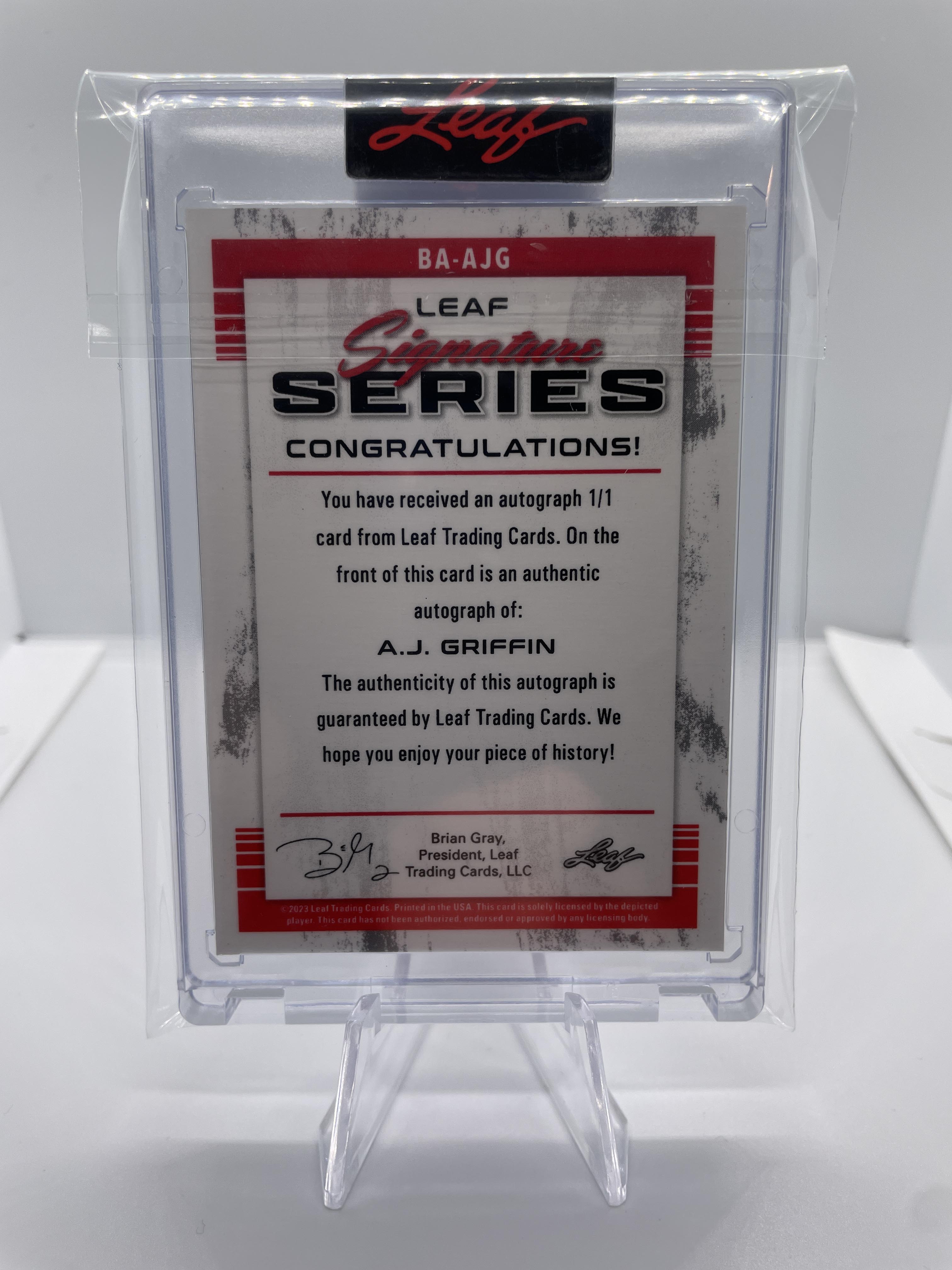 2022-23 Leaf Signature Series AJ Griffin Winter Rookie Auto 1/1