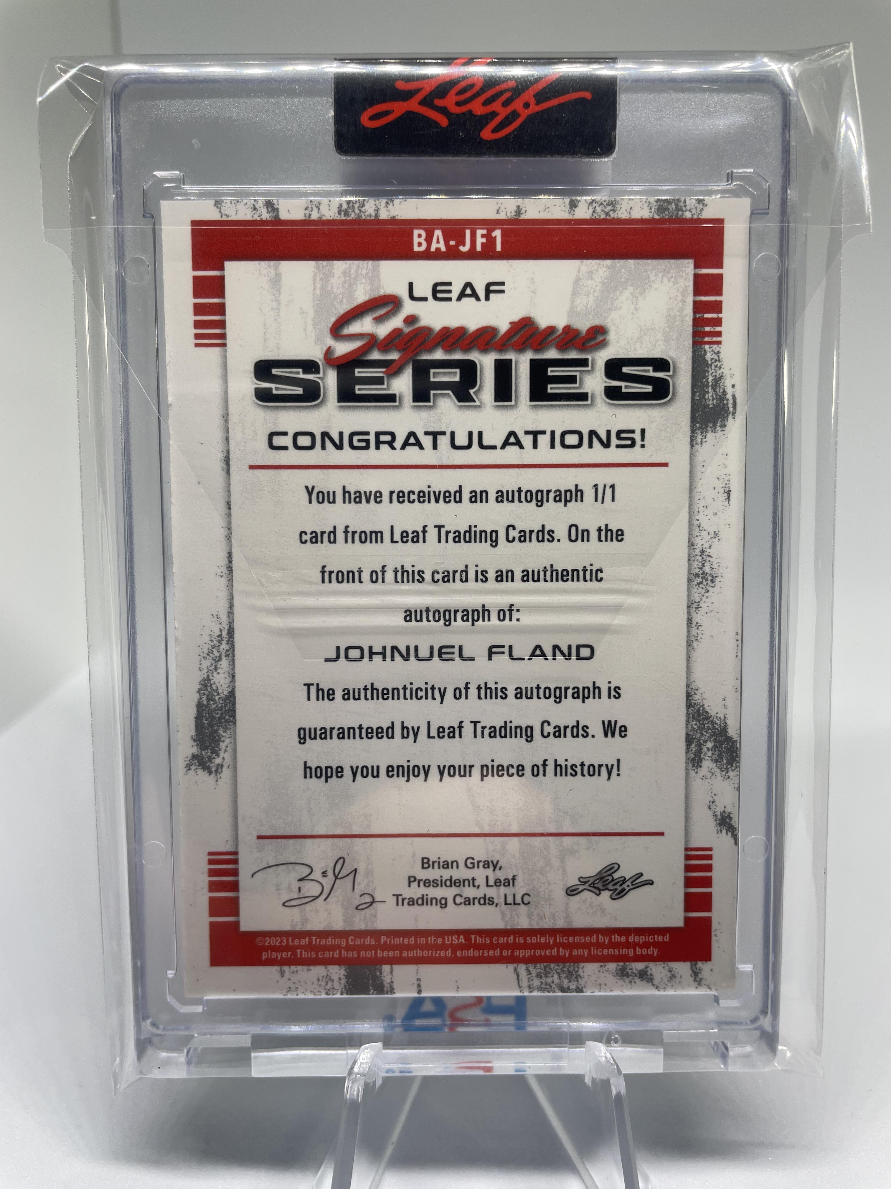 2022-23 Leaf Signature Series Johnuel Fland 1/1 Clouds Rookie Auto #BA-JF1
