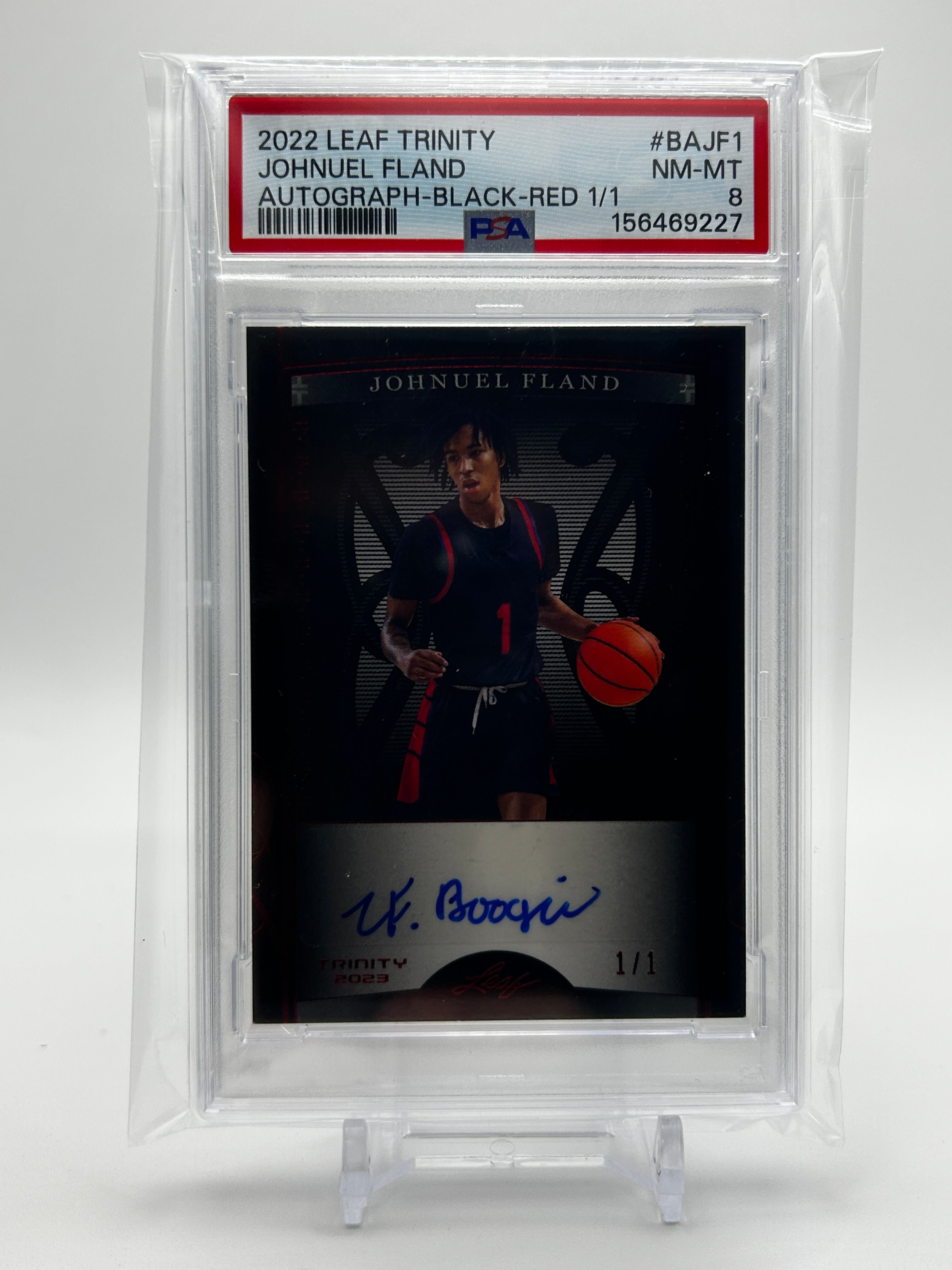 2022-23 Leaf Trinity Boogie Fland Black Red Auto 1/1 PSA 8