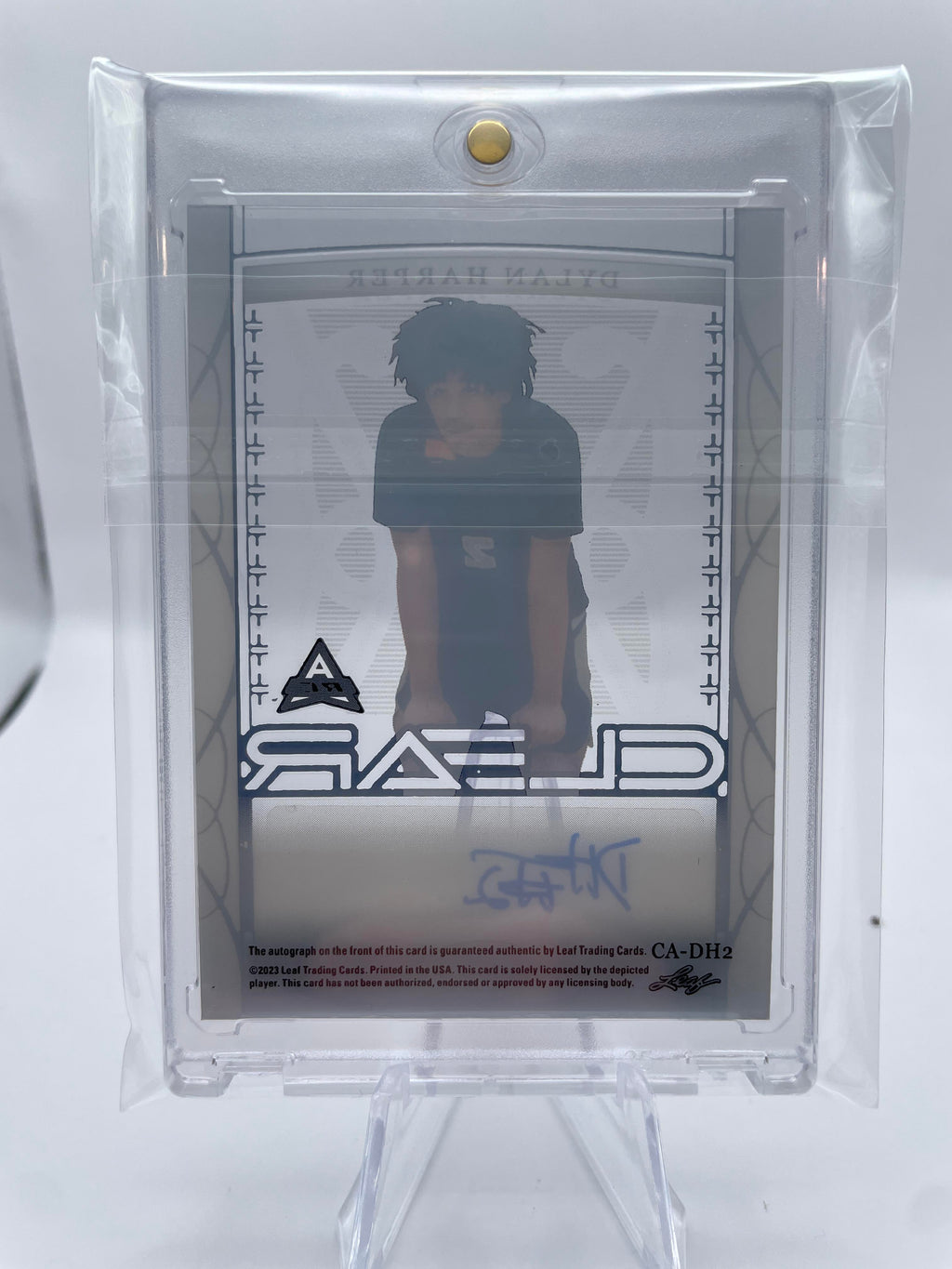 2022-23 Leaf Trinity Clear Dylan Harper Blue Holo Rookie Auto /30