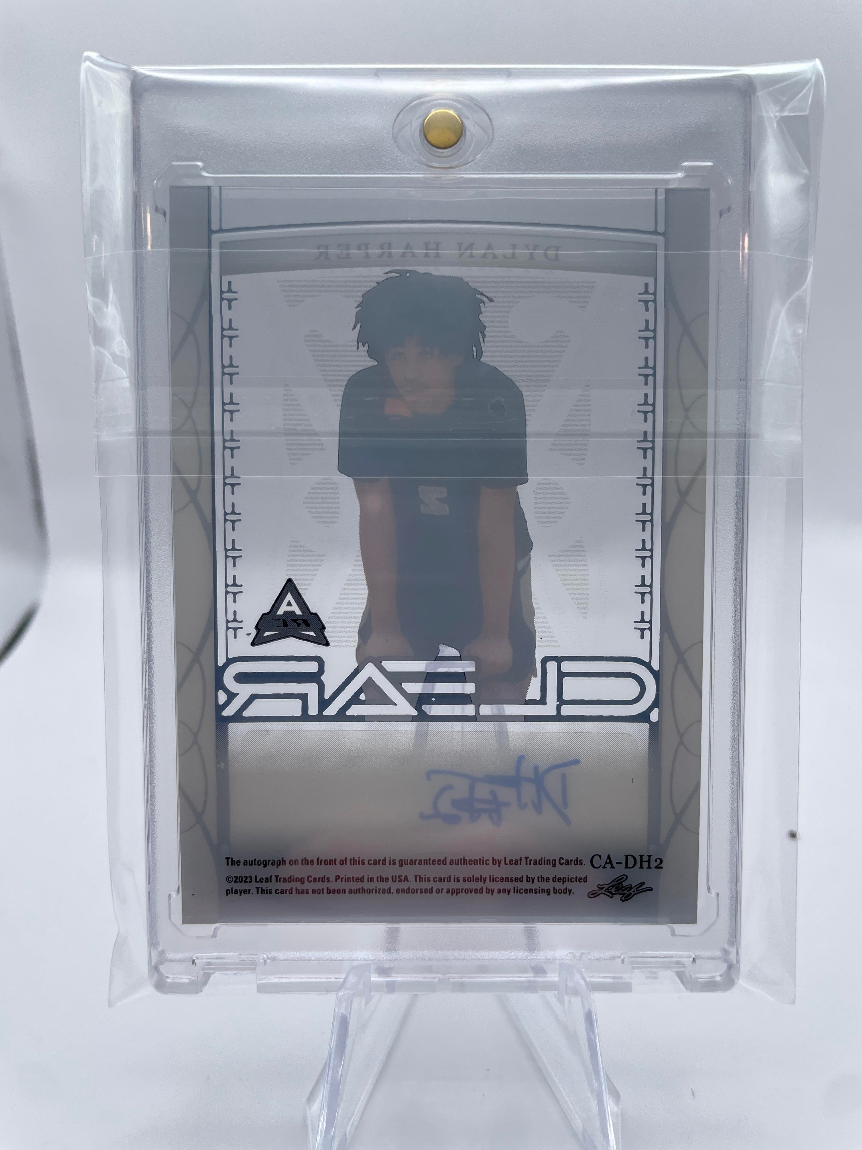 2022-23 Leaf Trinity Clear Dylan Harper Blue Holo Rookie Auto /30