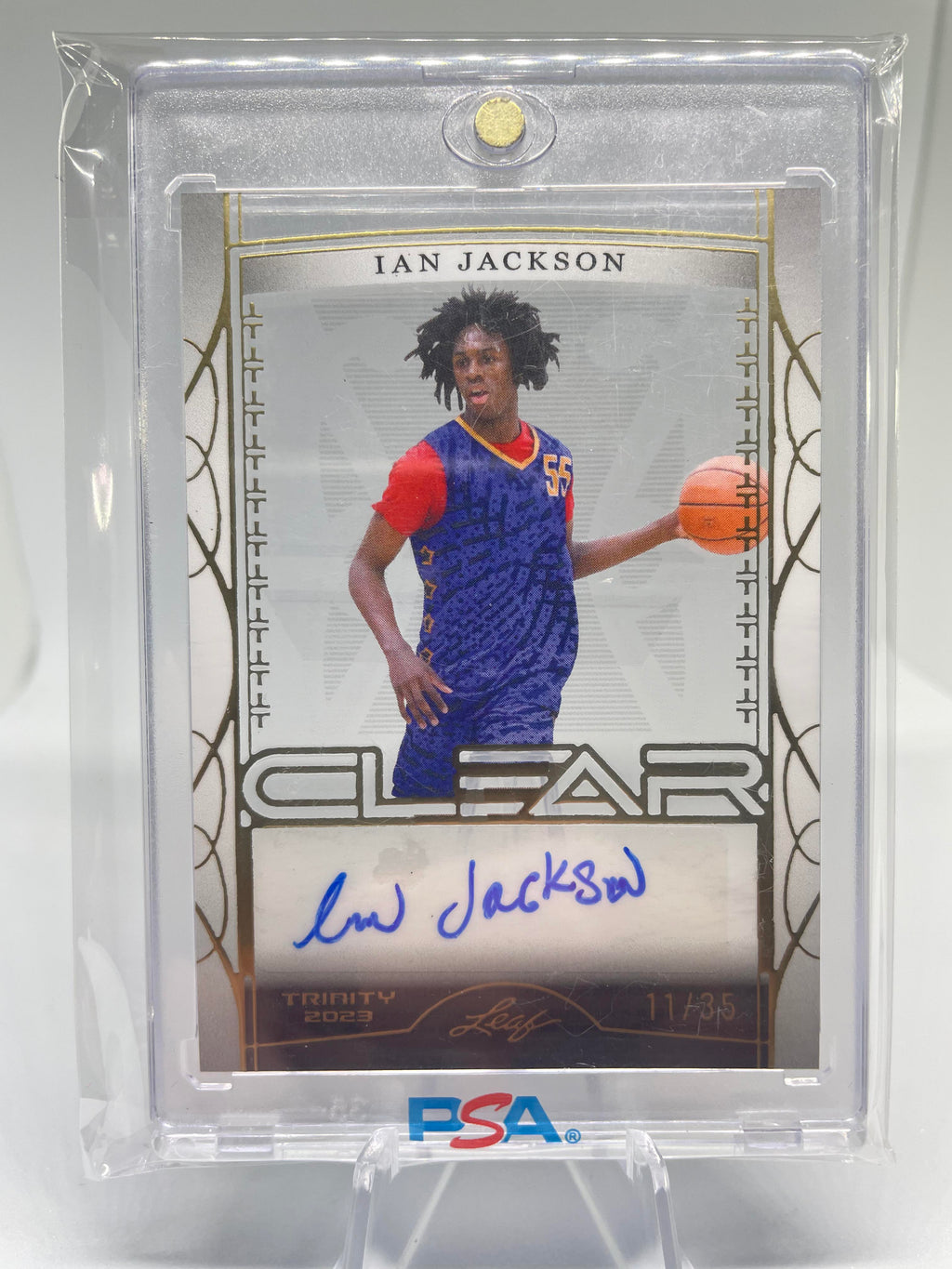 2022-23 Leaf Trinity Clear Ian Jackson Gold Rookie Auto /35
