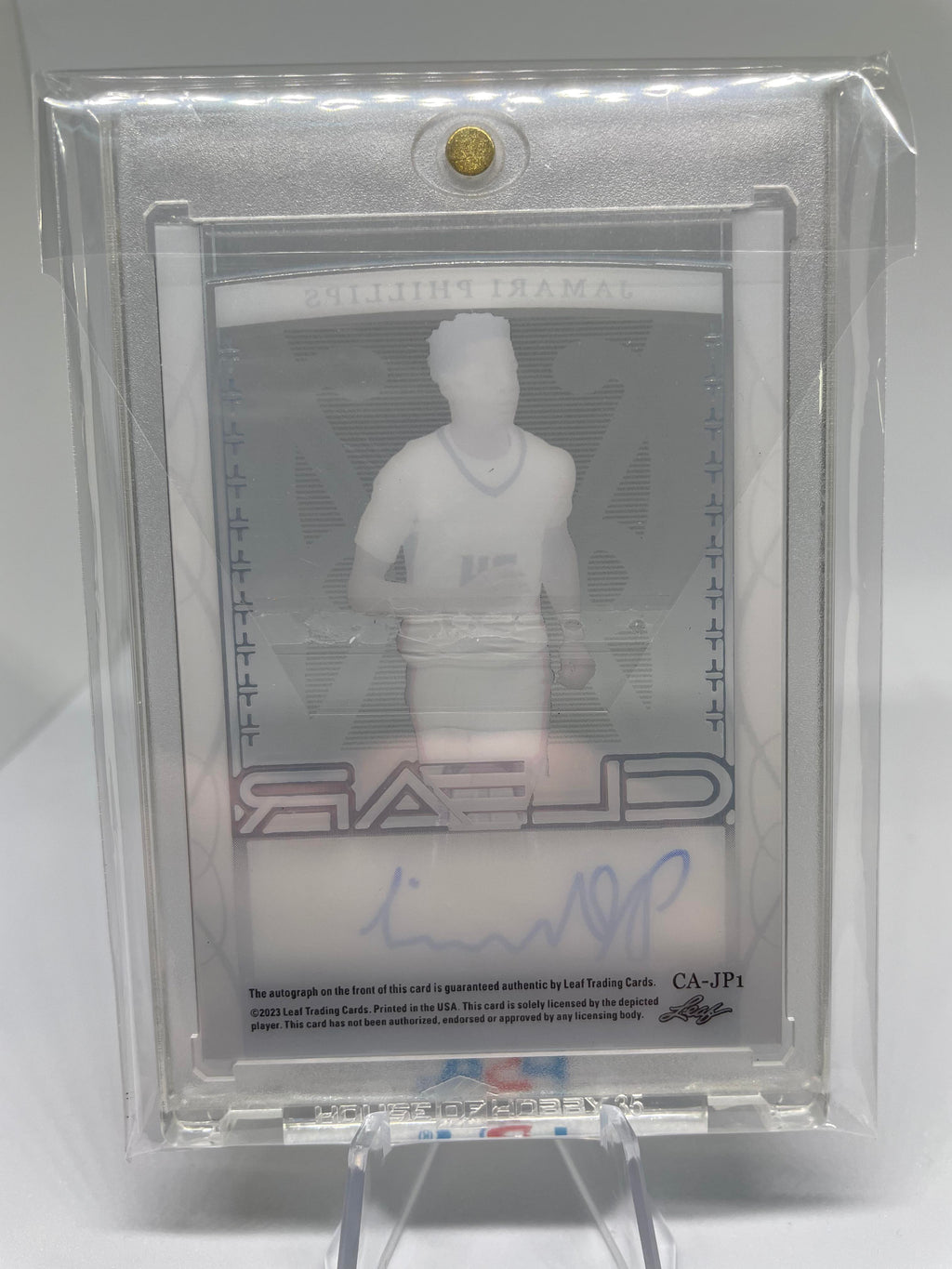 2022-23 Leaf Trinity Clear Jamari Phillips Blue Rookie Auto /30