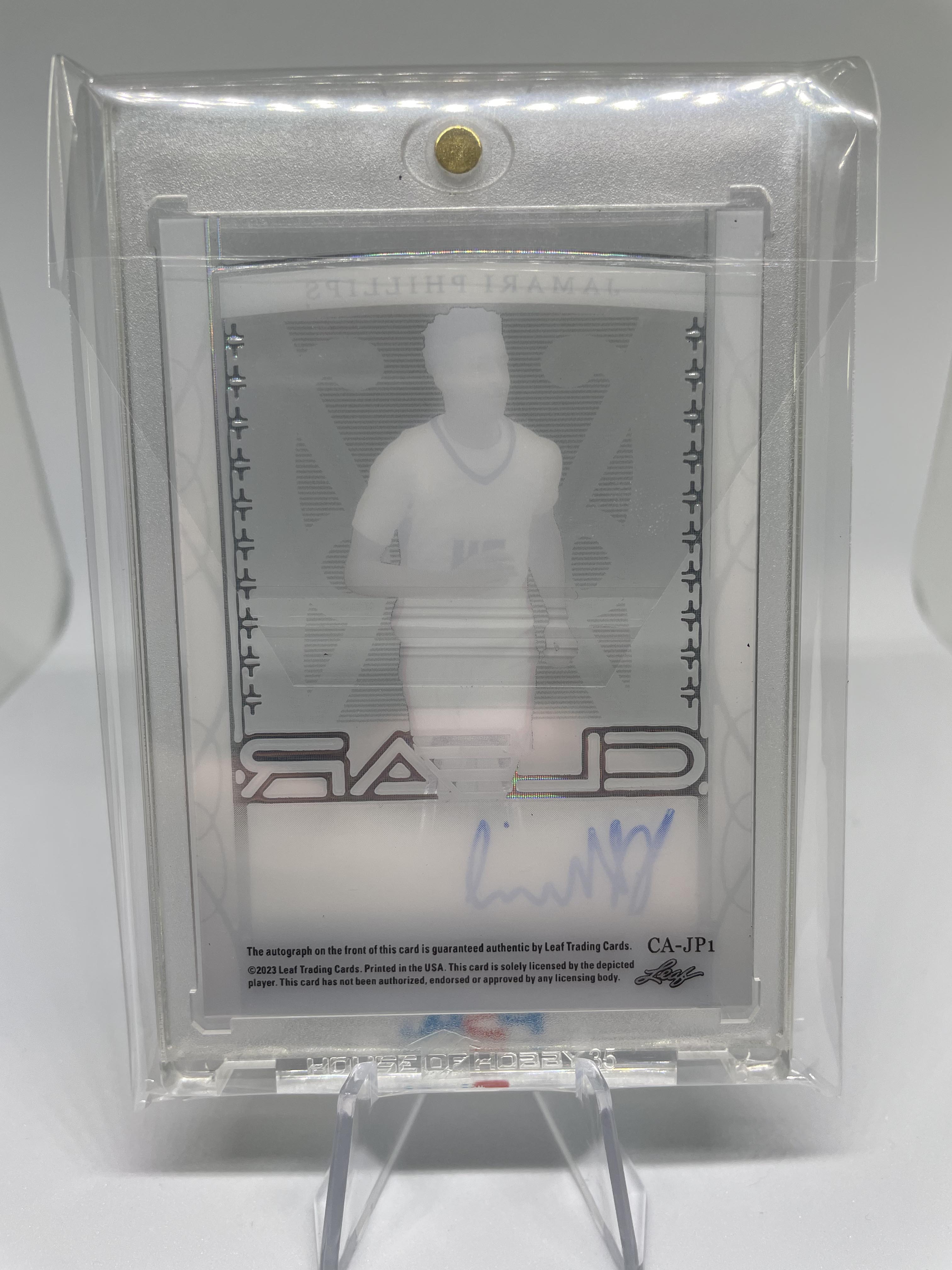 2022-23 Leaf Trinity Clear Jamari Phillips Platinum Holo Rookie Auto /25