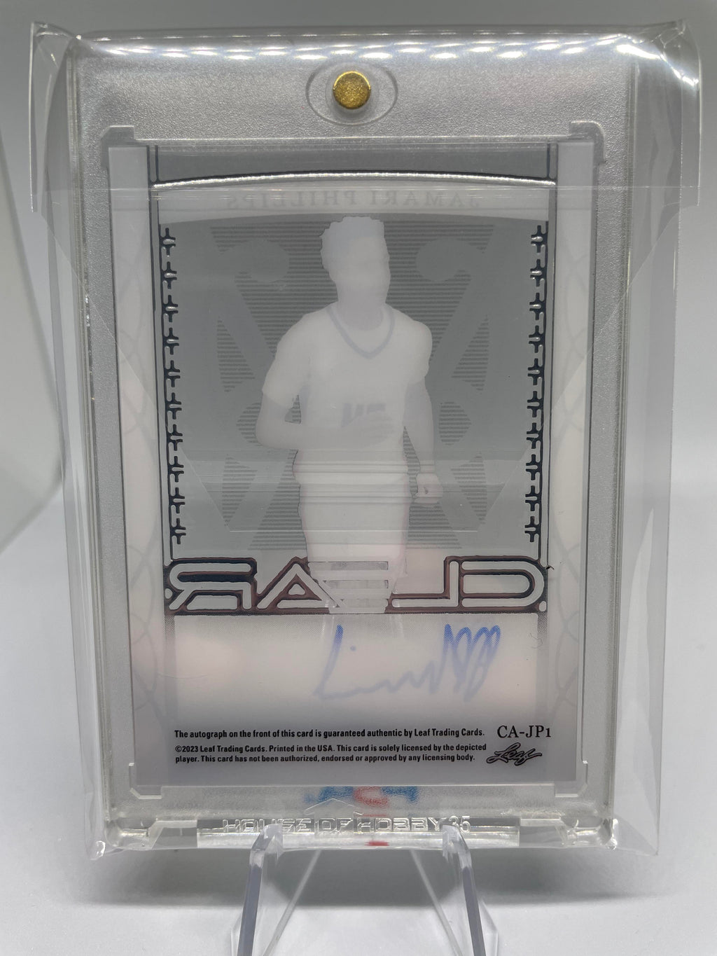 2022-23 Leaf Trinity Clear Jamari Phillips Silver Rookie Auto /49