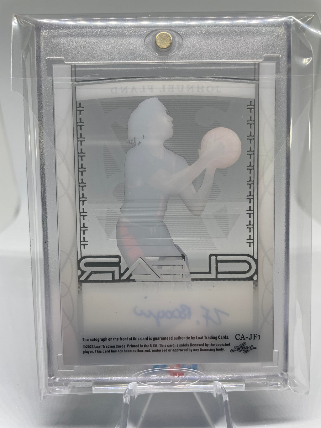 2022-23 Leaf Trinity Clear Johnuel Fland Gold Rookie Auto /35