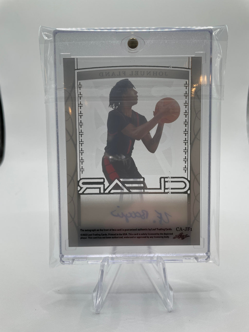 2022-23 Leaf Trinity Clear Johnuel Fland Gold Rookie Auto /35