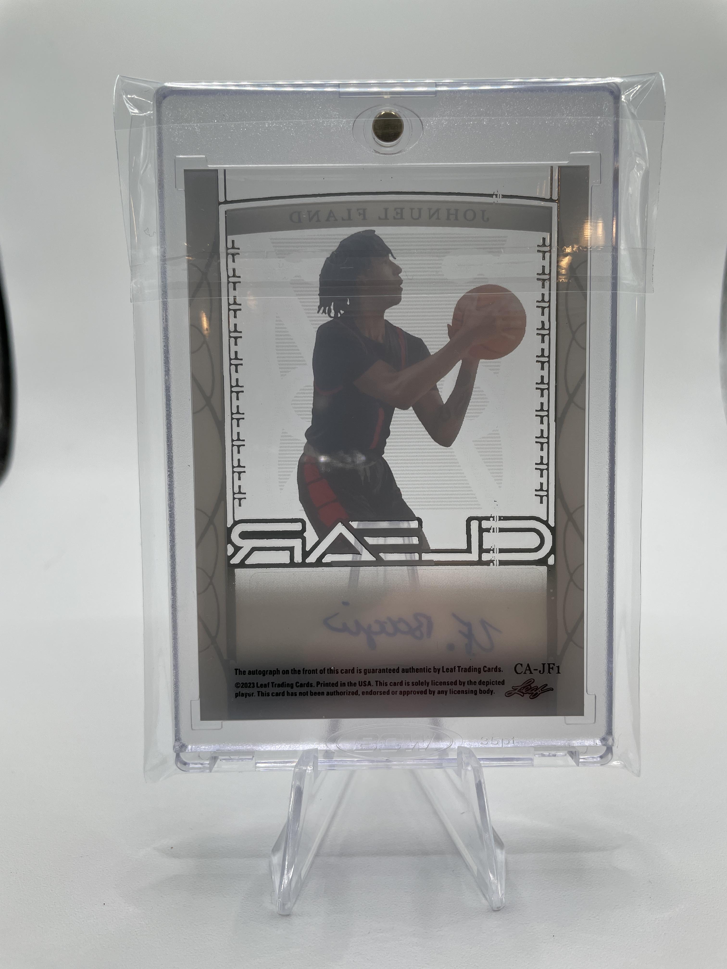 2022-23 Leaf Trinity Clear Johnuel Fland Gold Rookie Auto /35