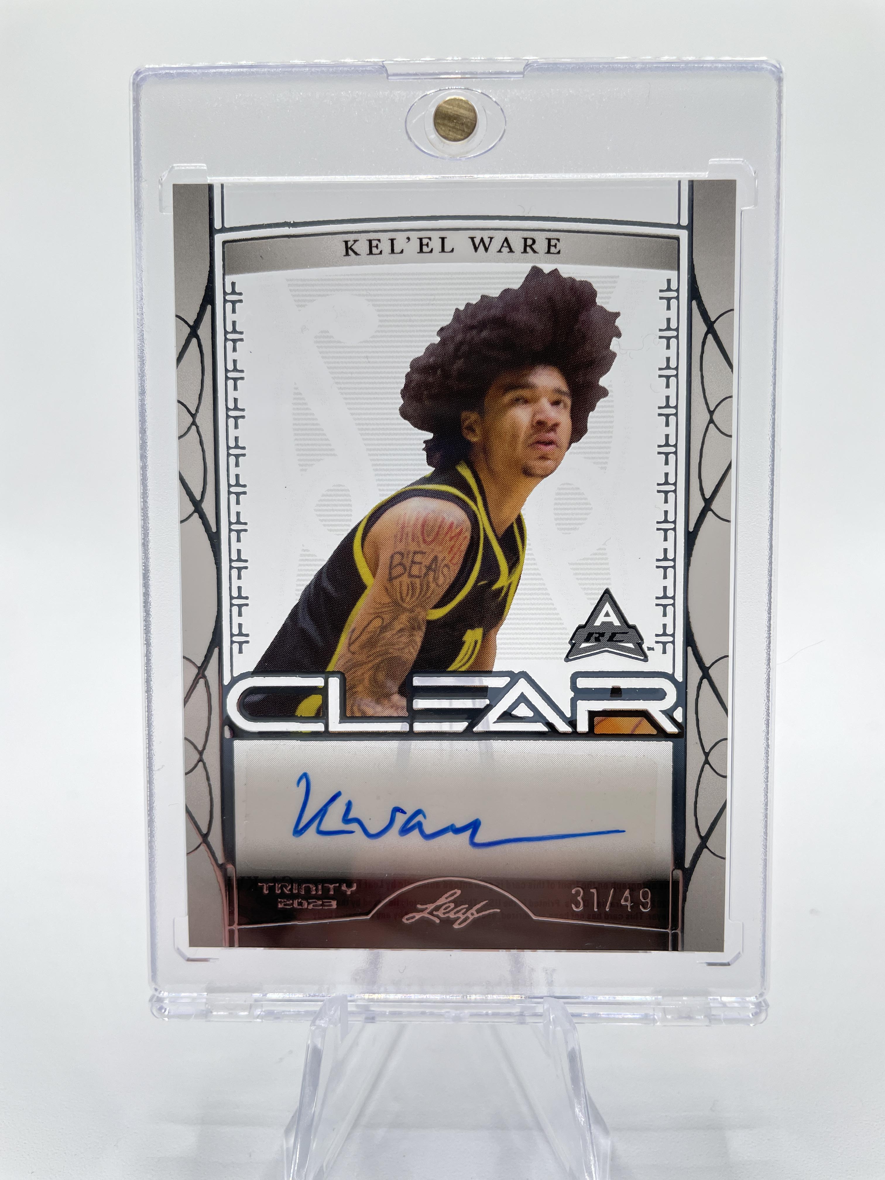2022-23 Leaf Trinity Clear Kel'El Ware Silver Rookie Auto /49