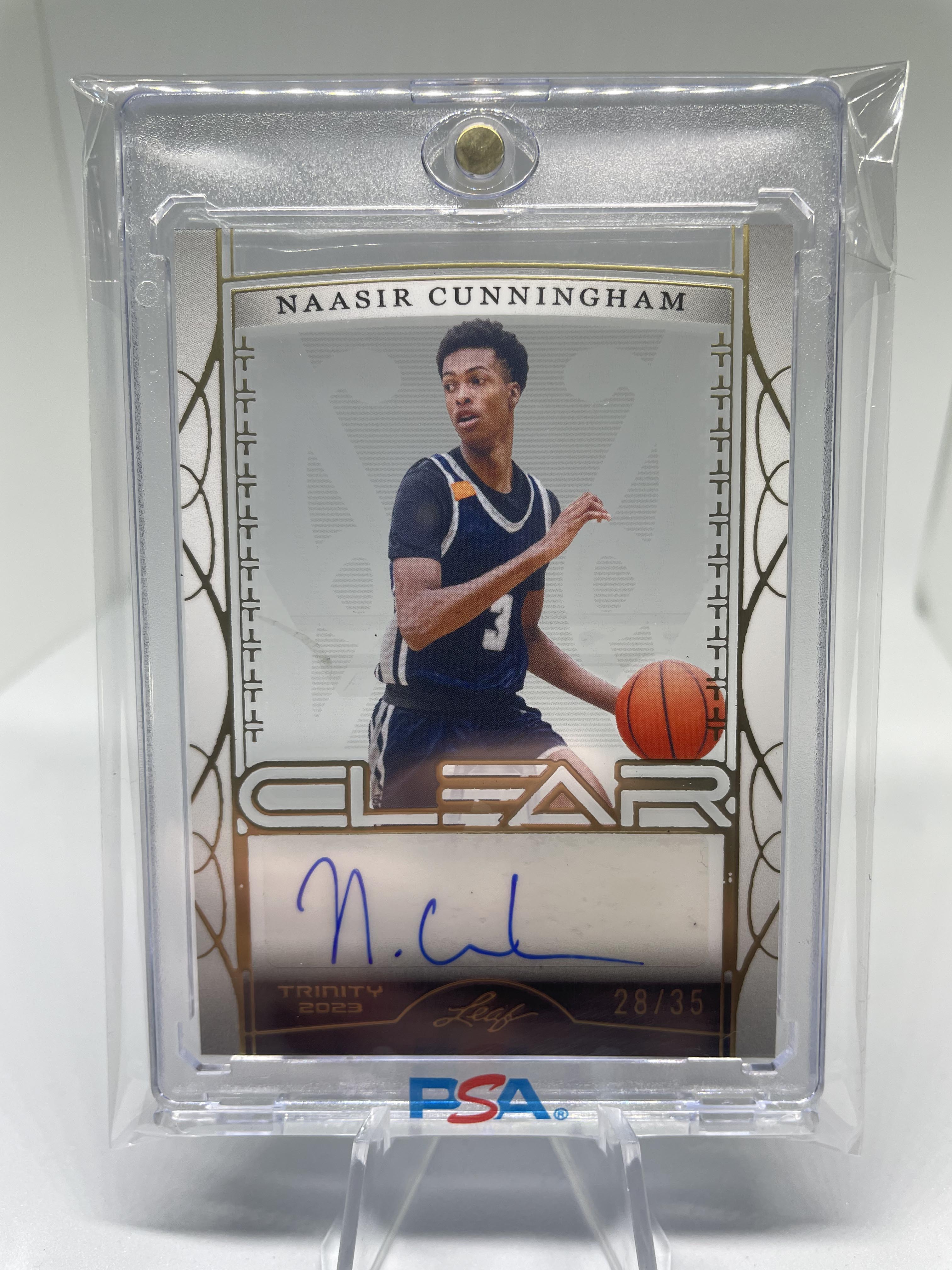 2022-23 Leaf Trinity Clear Naasir Cunningham Gold Rookie Auto /35