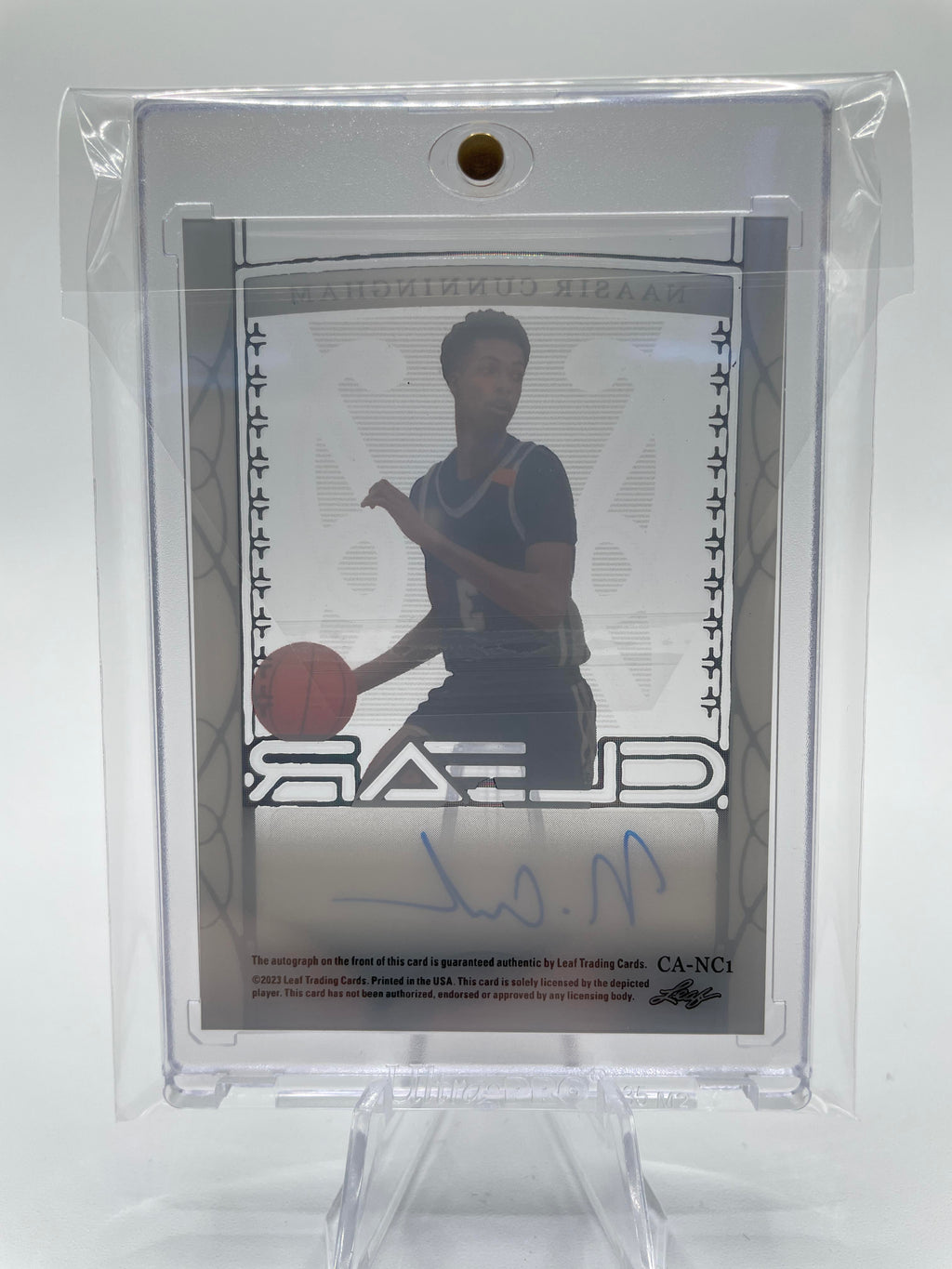 2022-23 Leaf Trinity Clear Naasir Cunningham Platinum Holo Rookie Auto /25