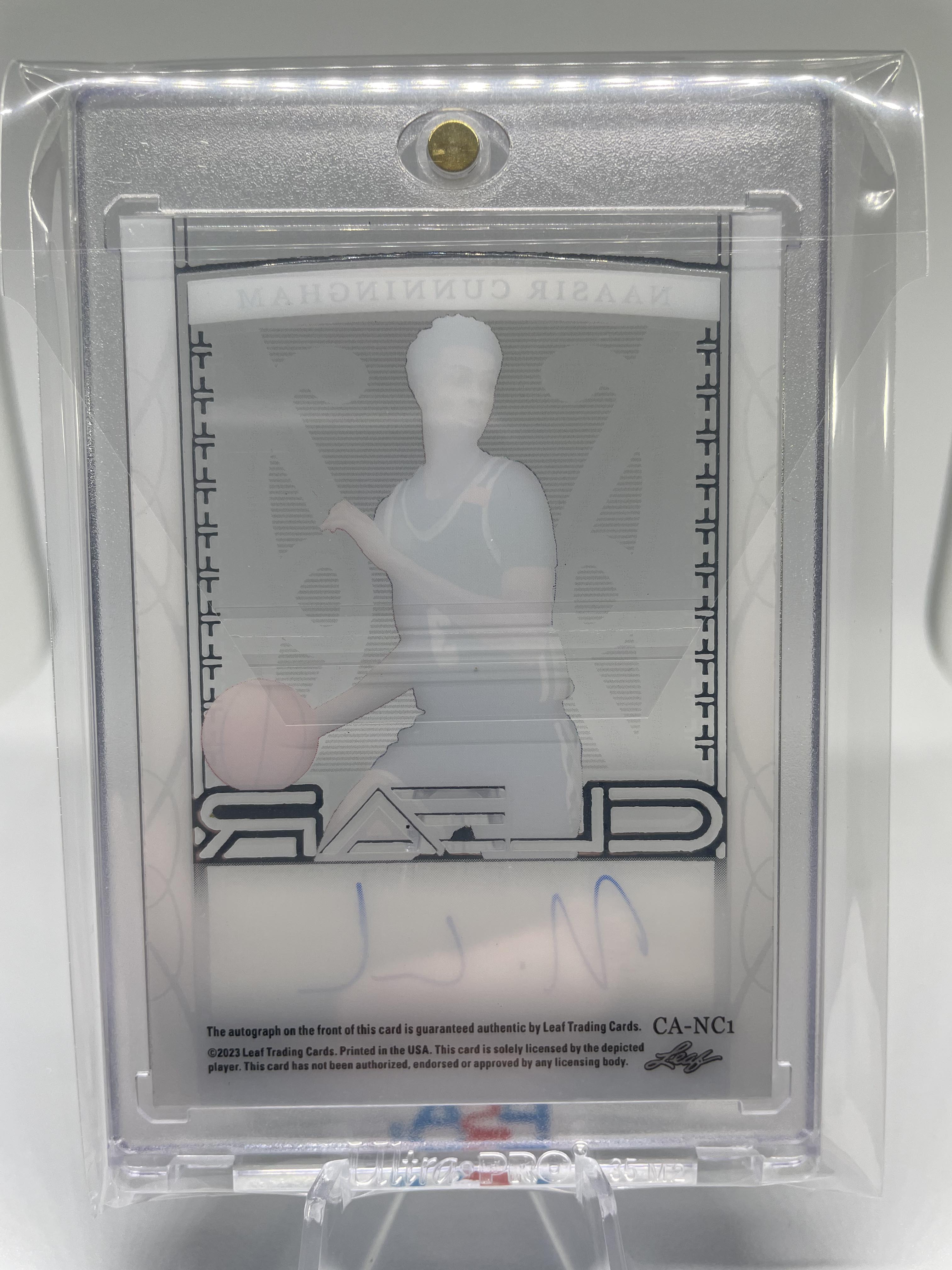 2022-23 Leaf Trinity Clear Naasir Cunningham Silver Rookie Auto /49