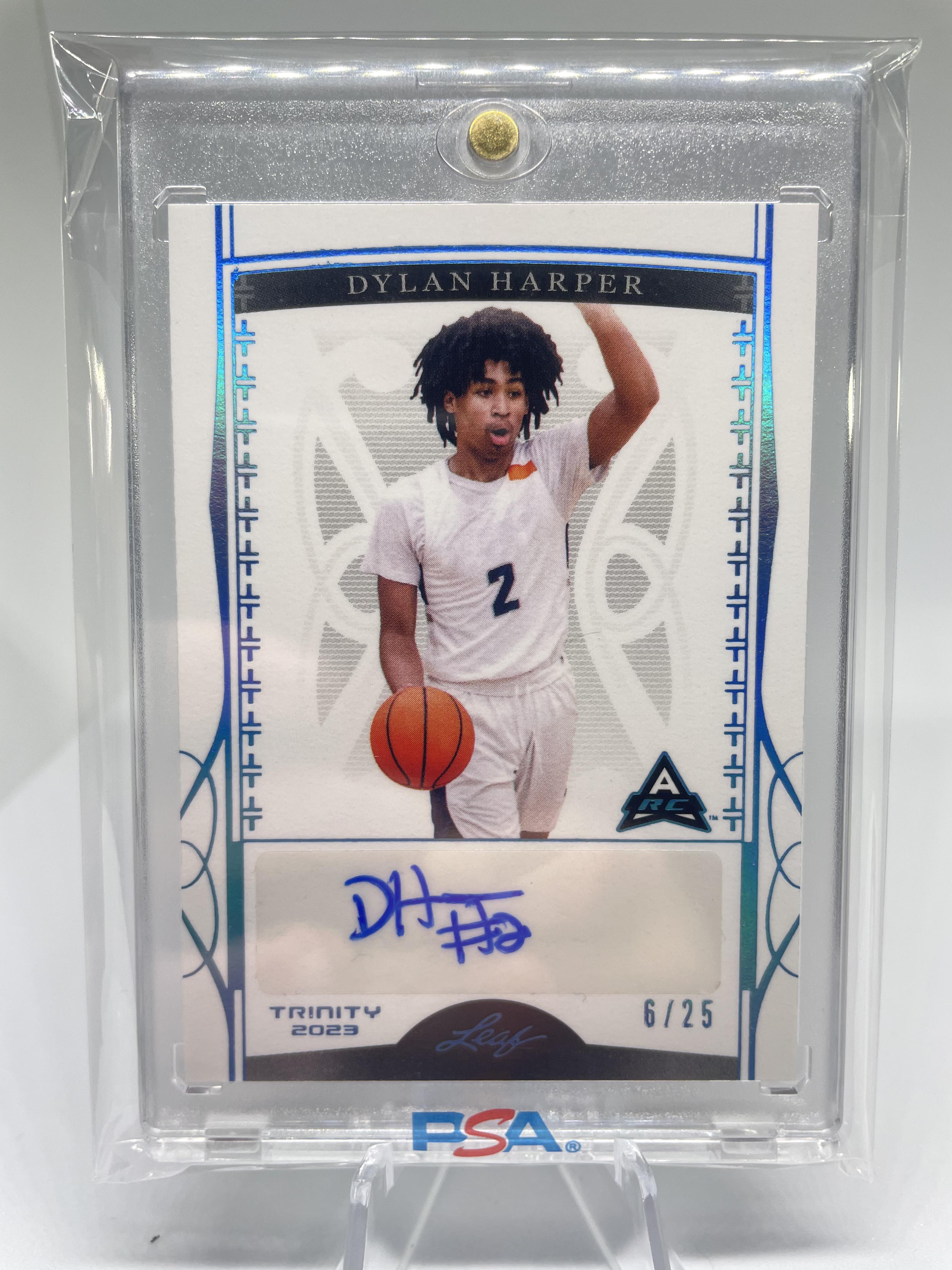 2022-23 Leaf Trinity Dylan Harper Holo Platinum Rookie Auto /25