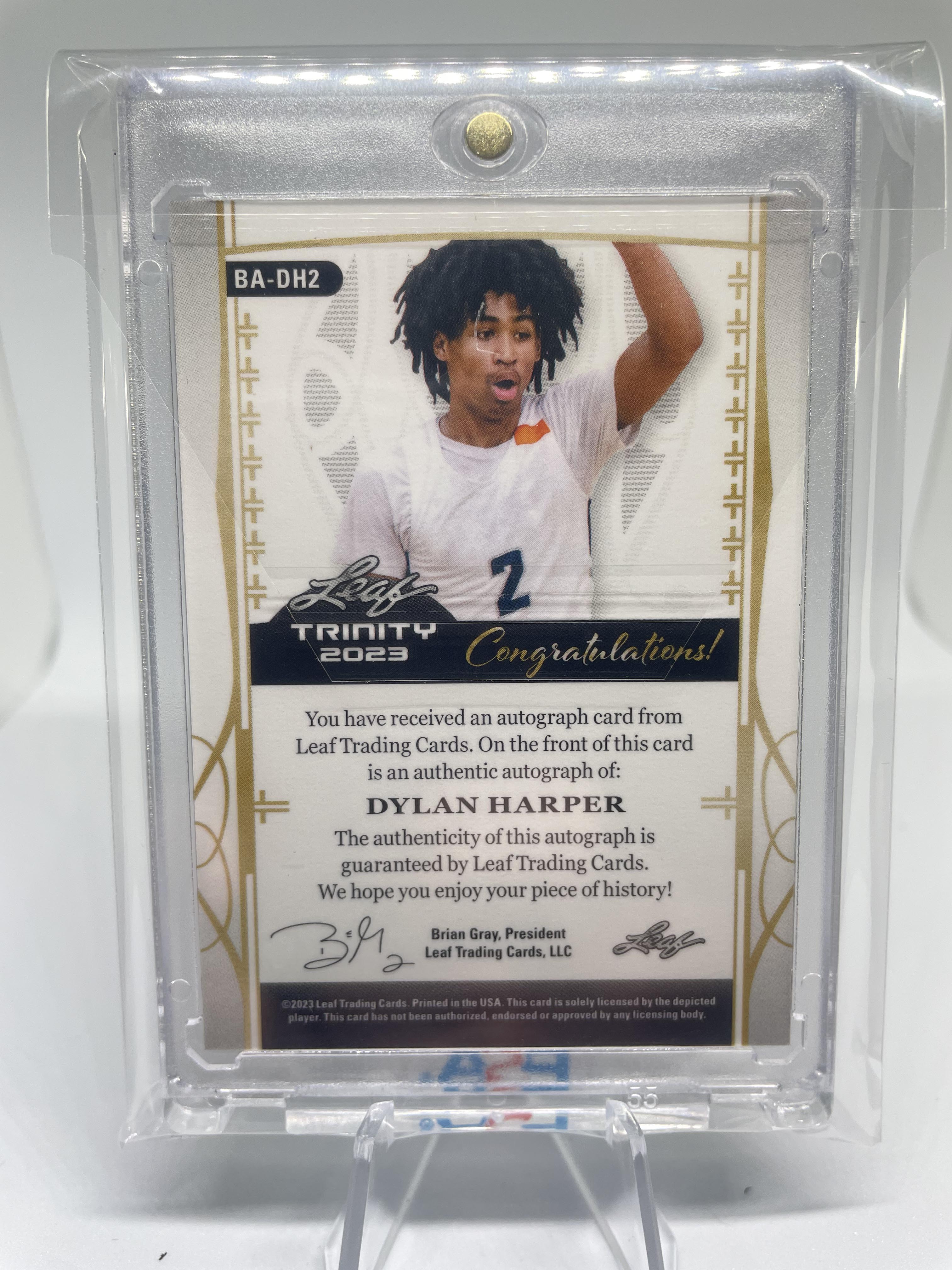 2022-23 Leaf Trinity Dylan Harper Silver Rookie Auto /49