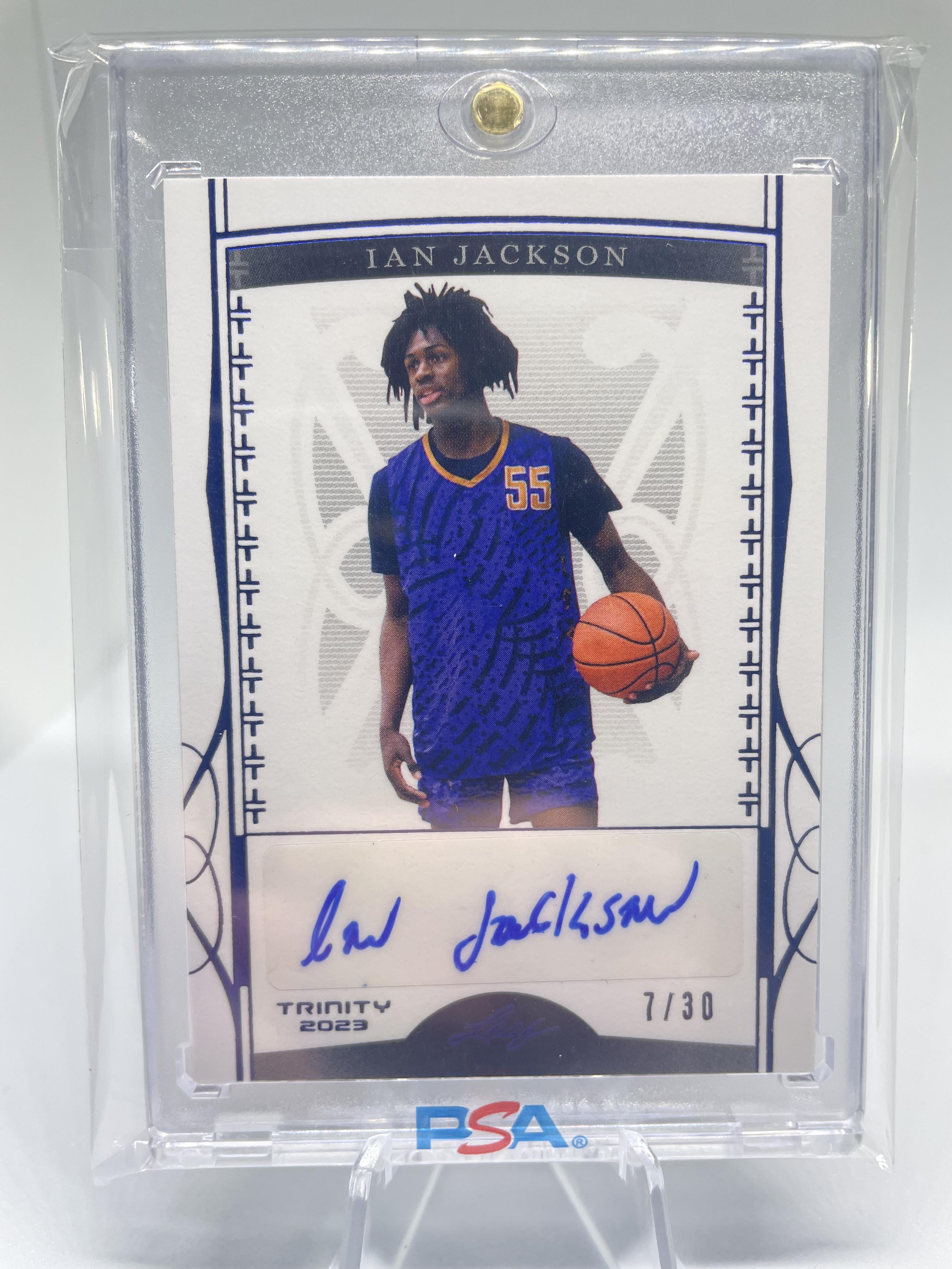 2022-23 Leaf Trinity Ian Jackson Blue Rookie Auto /30
