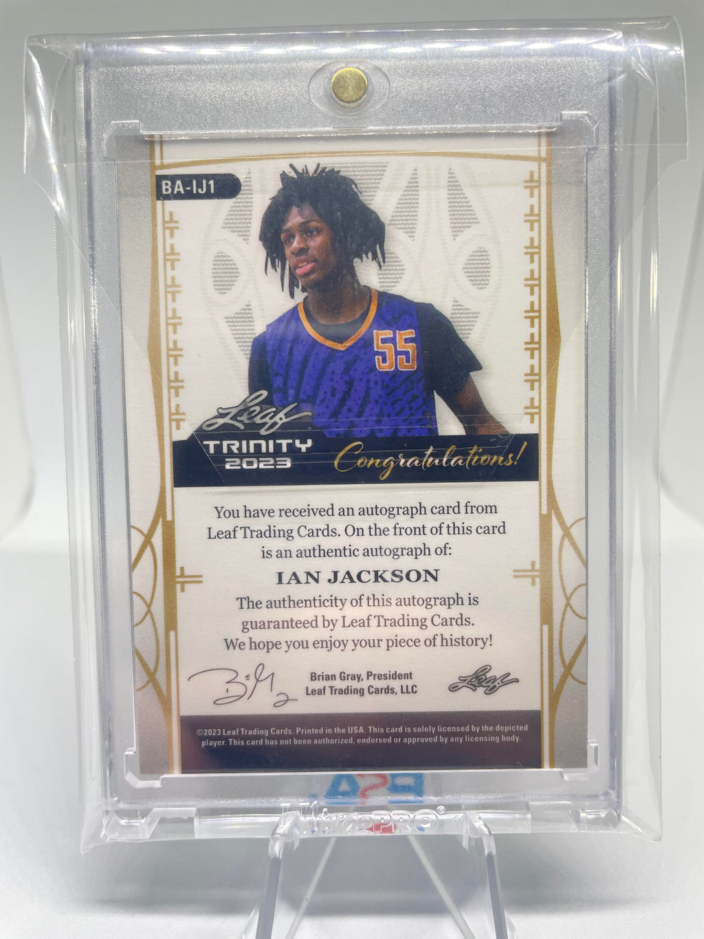 2022-23 Leaf Trinity Ian Jackson Blue Rookie Auto /30