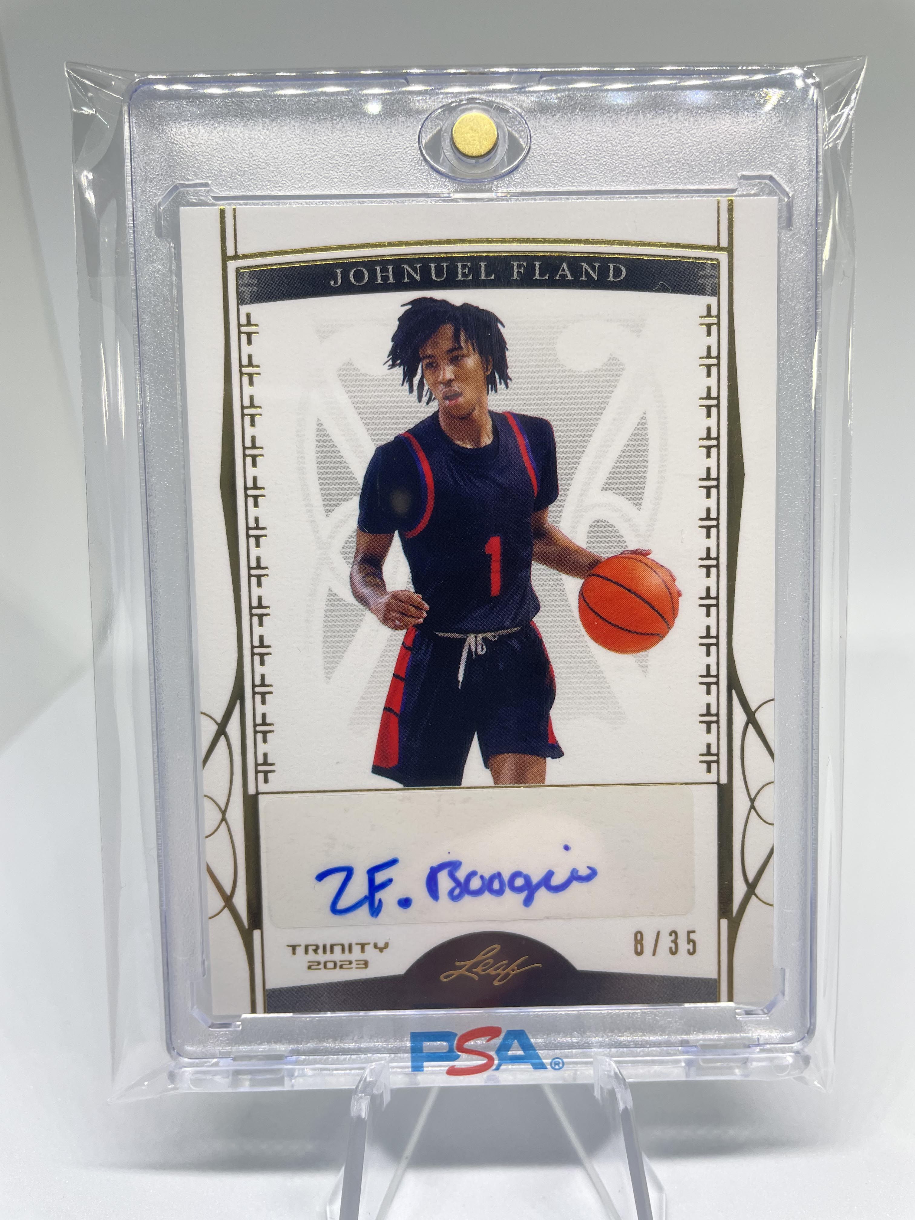 2022-23 Leaf Trinity Johnuel Fland Gold Rookie Auto /35
