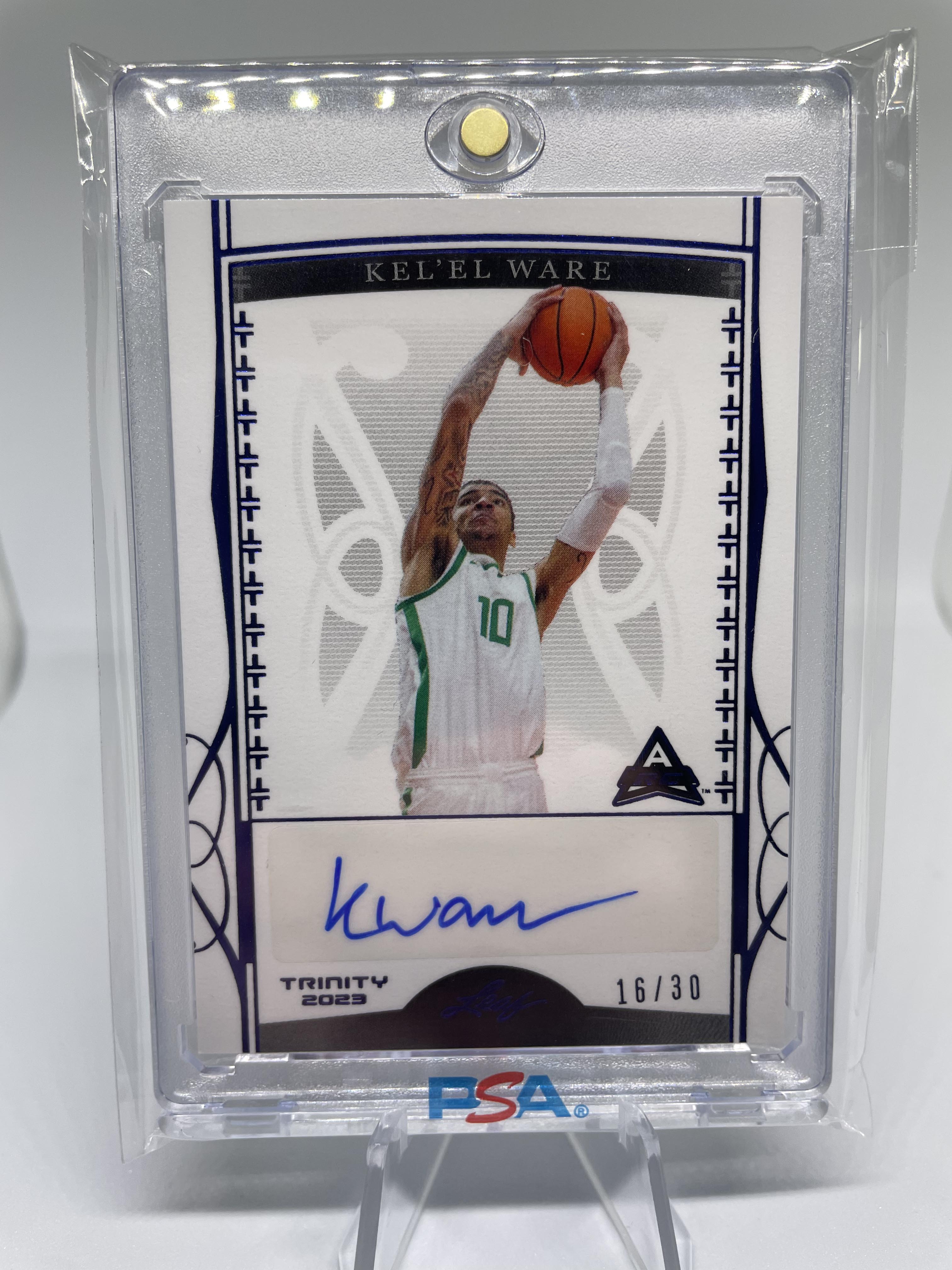 2022-23 Leaf Trinity Kel'El Ware Blue Holo Rookie Auto /30