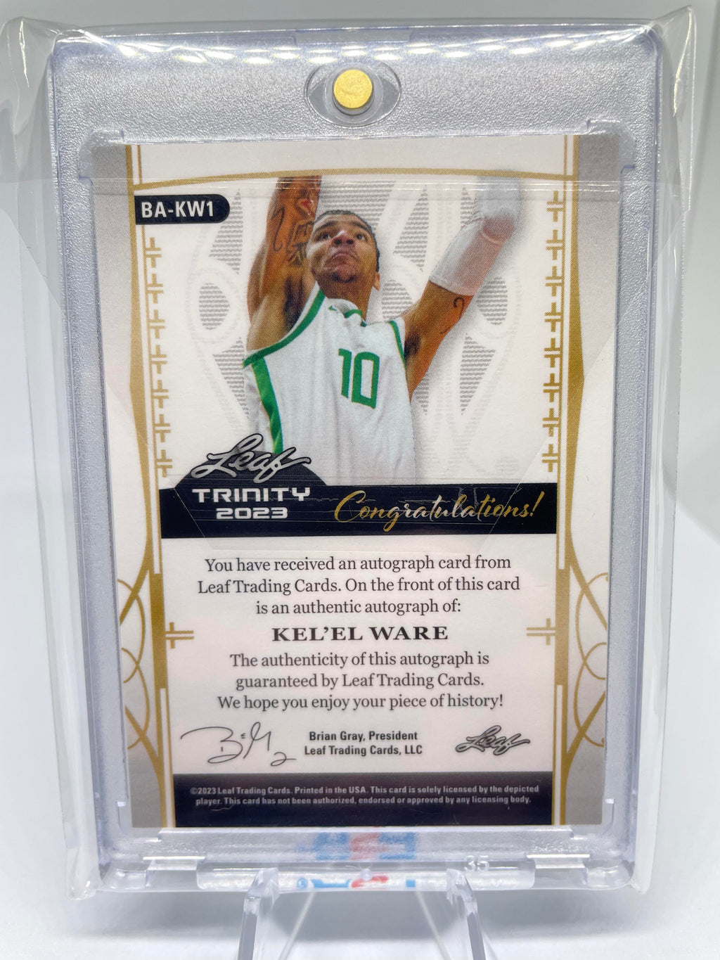 2022-23 Leaf Trinity Kel'El Ware Blue Holo Rookie Auto /30