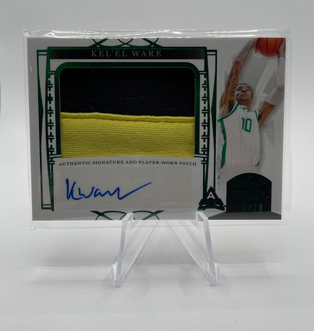 2022-23 Leaf Trinity Kel'El Ware Green Holo Rookie Patch Auto 10/20 Number Match