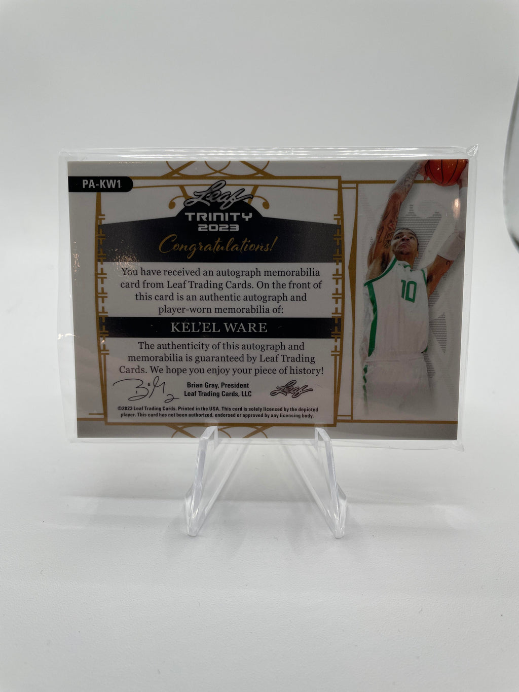 2022-23 Leaf Trinity Kel'El Ware Platinum Rookie Patch Auto /15