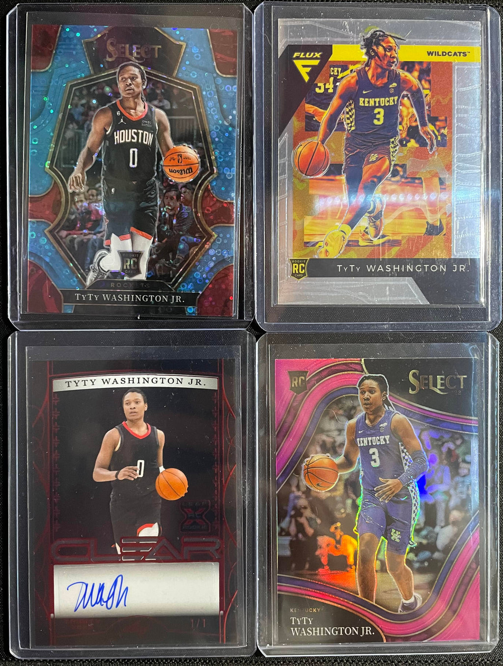 2022-23 Leaf Trinity TyTy Washington 1/1 Red Rookie Auto + Select Blue Prizm /99
