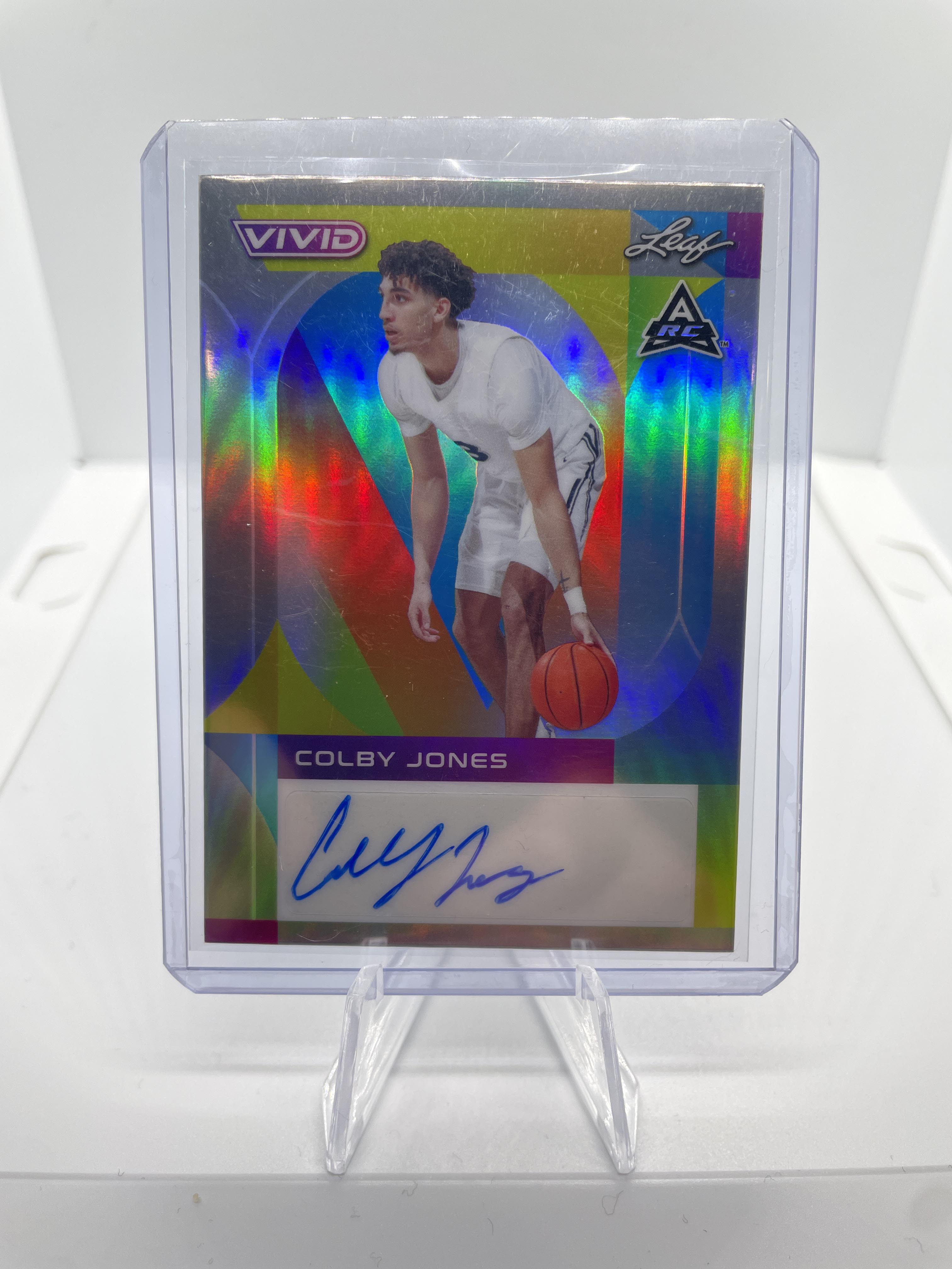 2022-23 Leaf Vivid Colby Jones Grey Prizm Rookie Auto /40