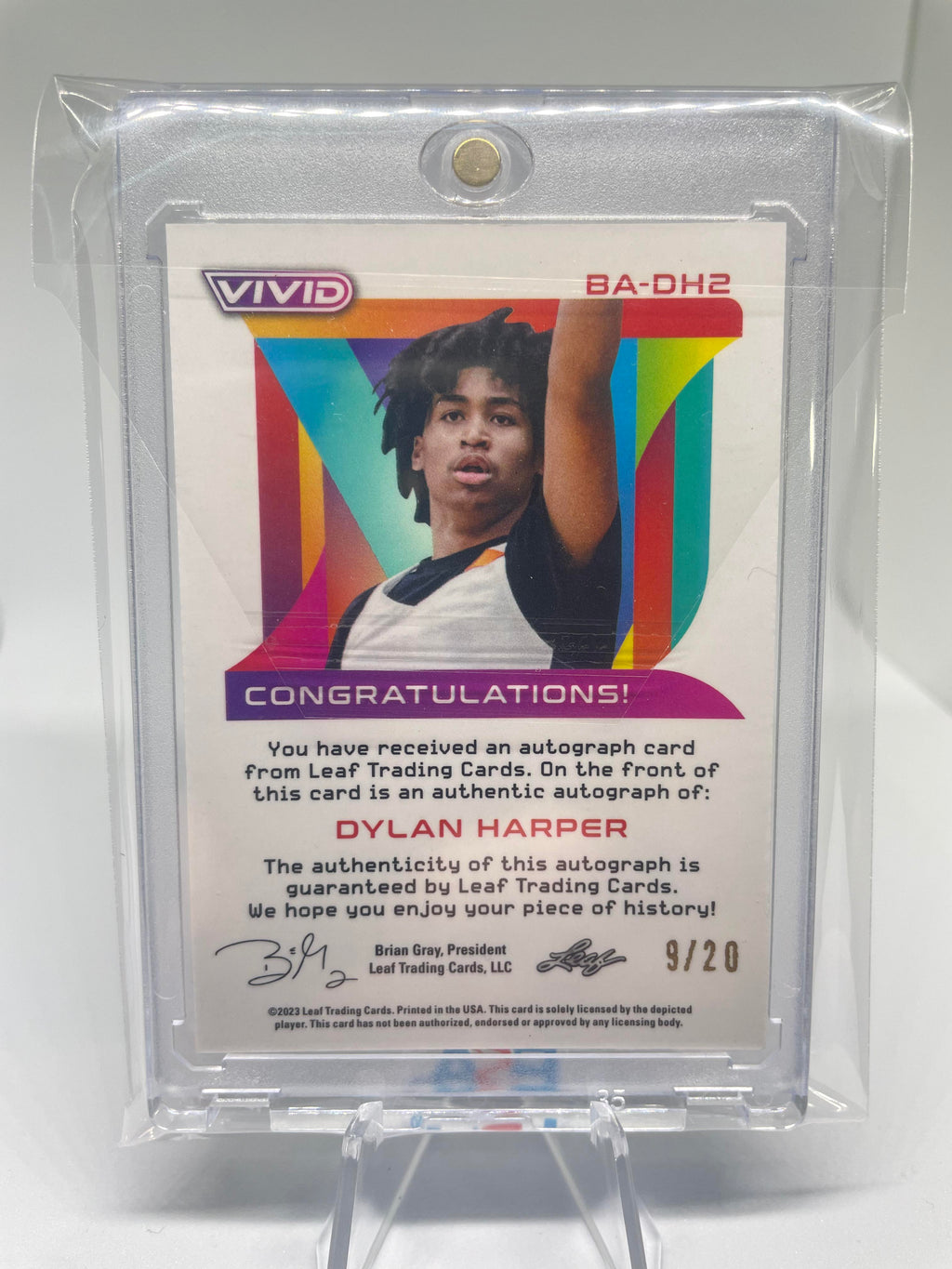 2022-23 Leaf Vivid Dylan Harper Black Prizm Rookie Auto /20